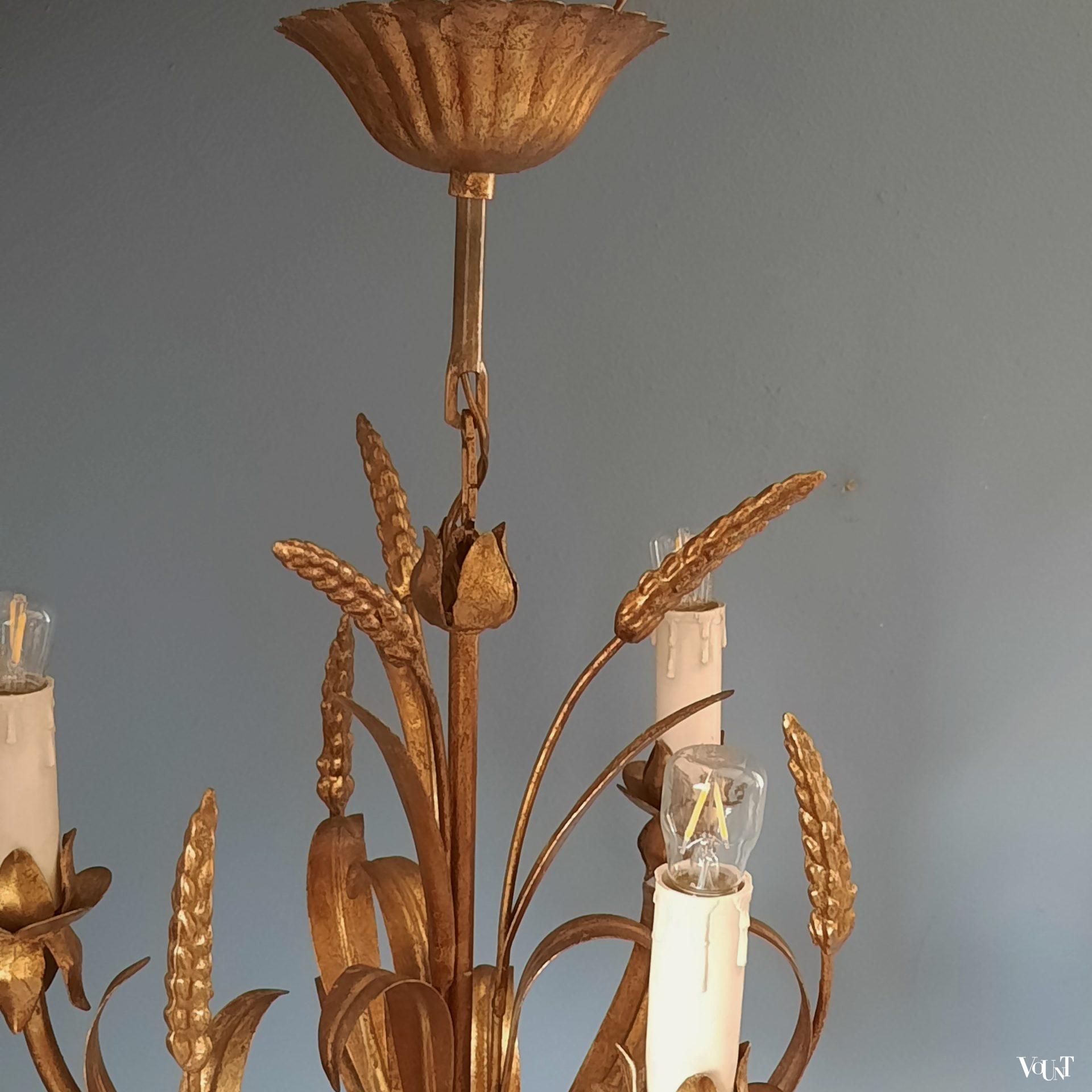 Vintage “korenarenlamp”, Coco Chanel-/Hollywood Regency-stijl