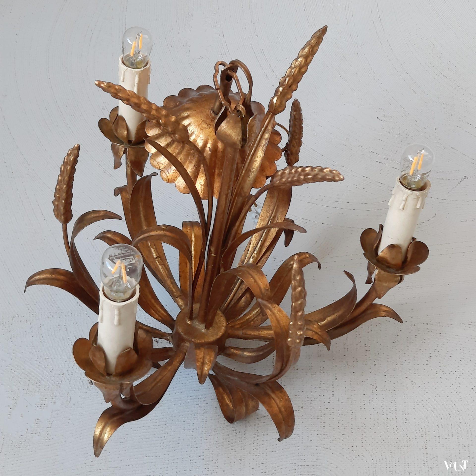 Vintage “korenarenlamp”, Coco Chanel-/Hollywood Regency-stijl