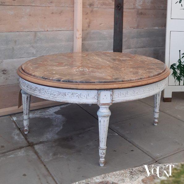 Salontafel hout met natuursteen, jaren '60
