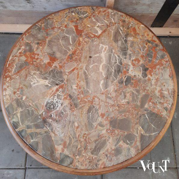 Salontafel hout met natuursteen, jaren '60