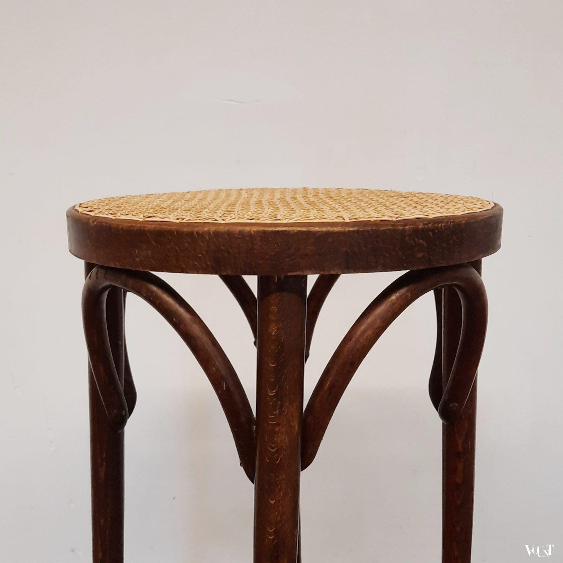 Set van 3 bentwood barkrukken met rotan zitting, jaren '70