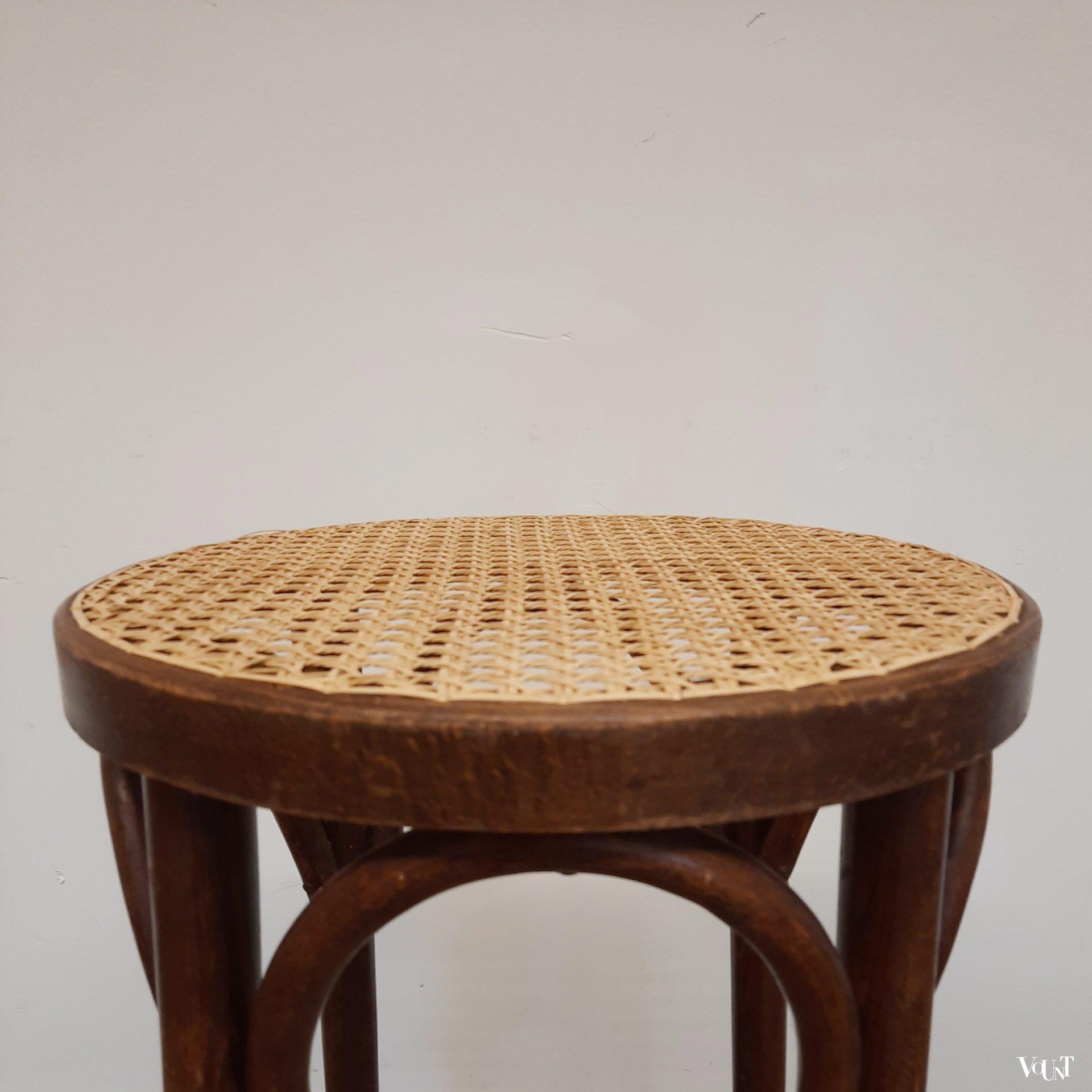 Set van 3 bentwood barkrukken met rotan zitting, jaren '70