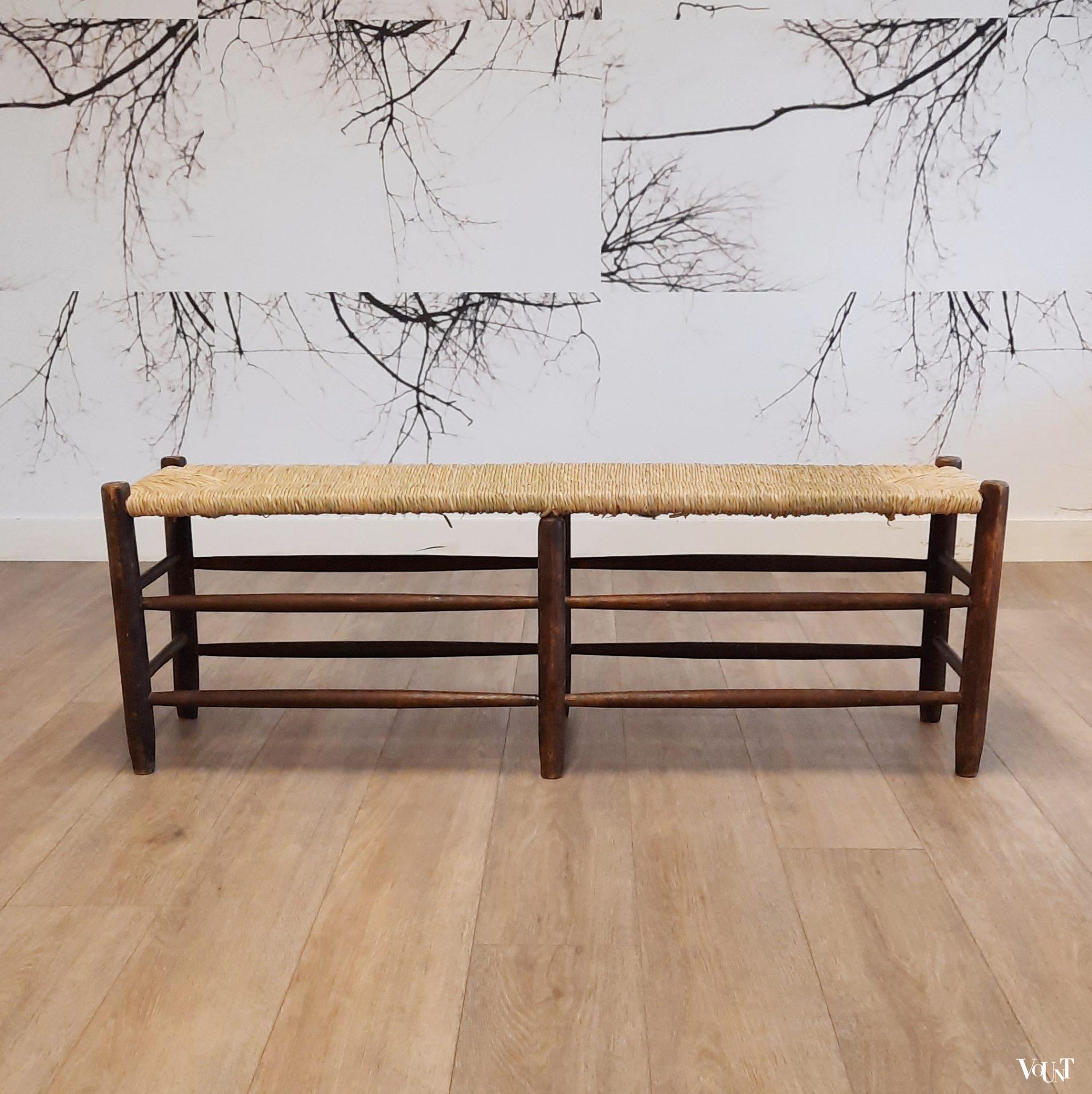 Frans bankje met biezen zitting, jaren '50/'60