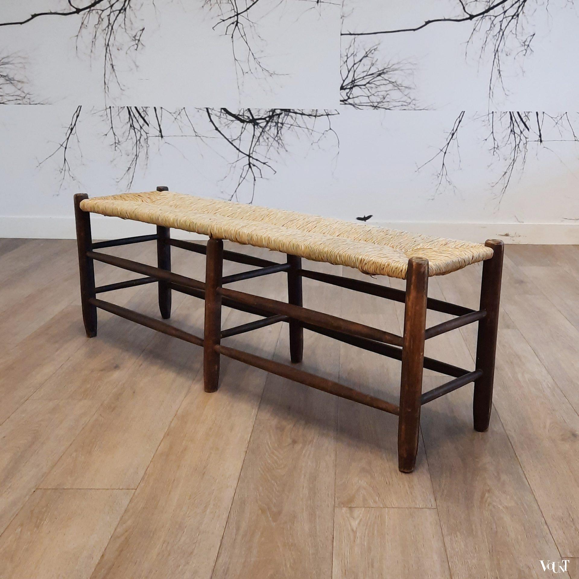 Frans bankje met biezen zitting, jaren '50/'60