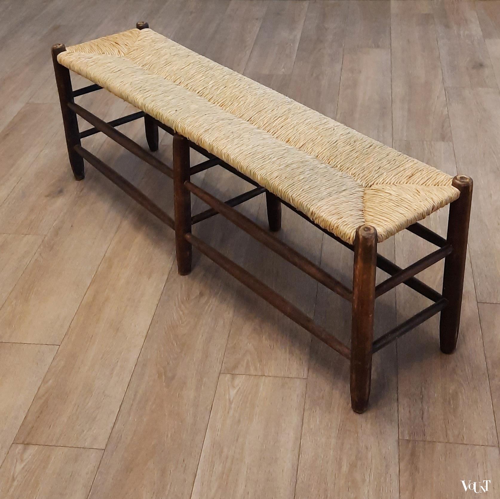 Frans bankje met biezen zitting, jaren '50/'60