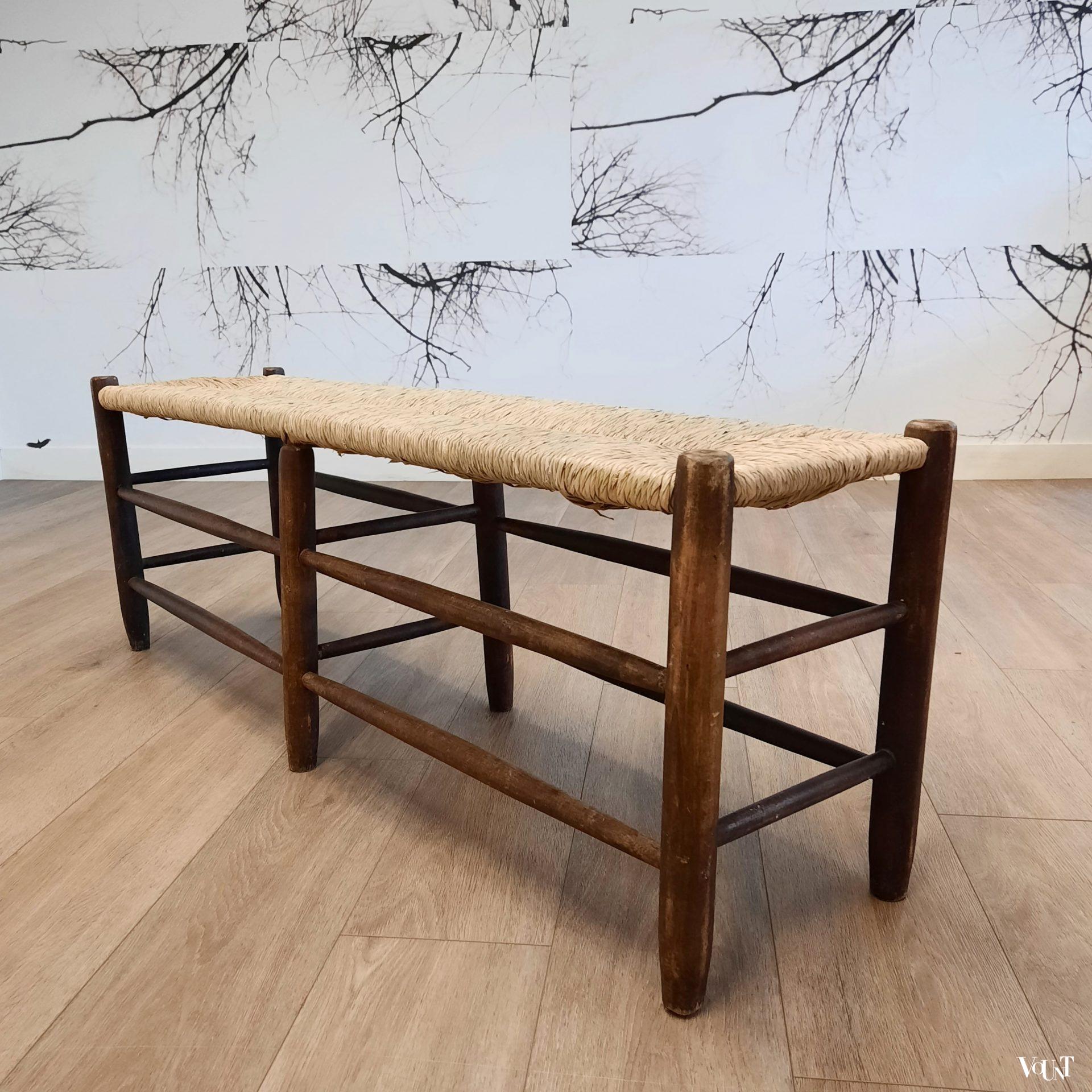 Frans bankje met biezen zitting, jaren '50/'60