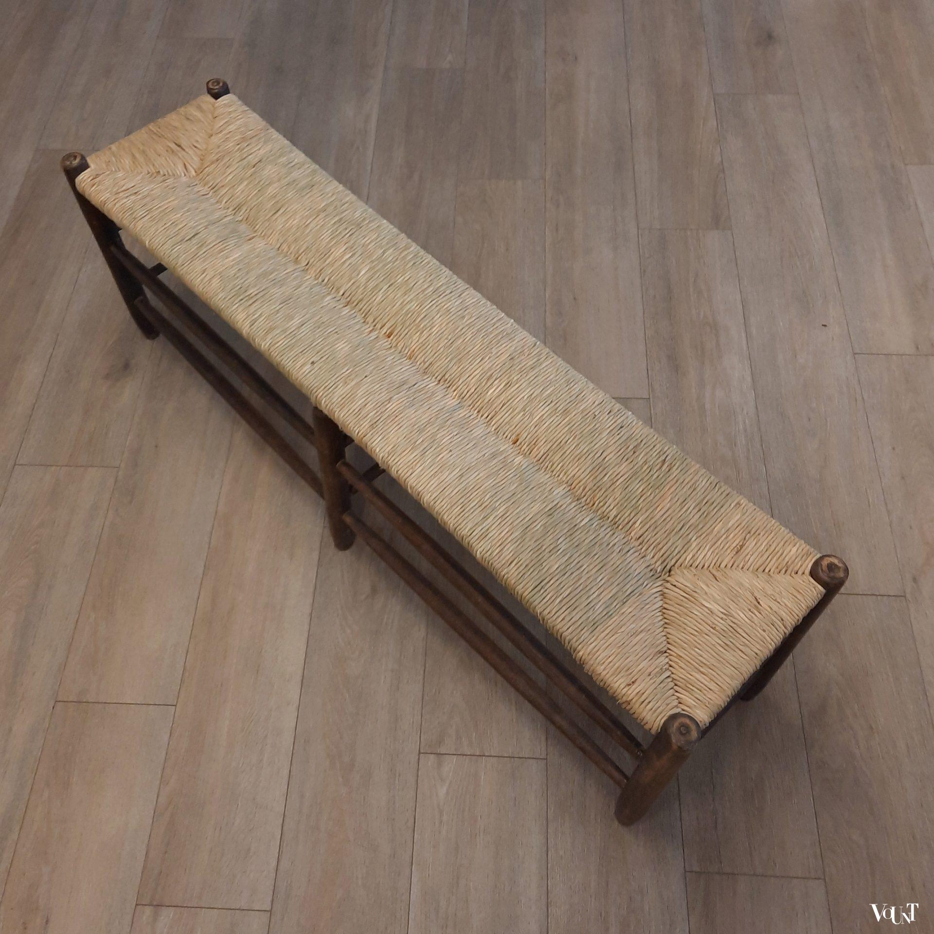 Frans bankje met biezen zitting, jaren '50/'60