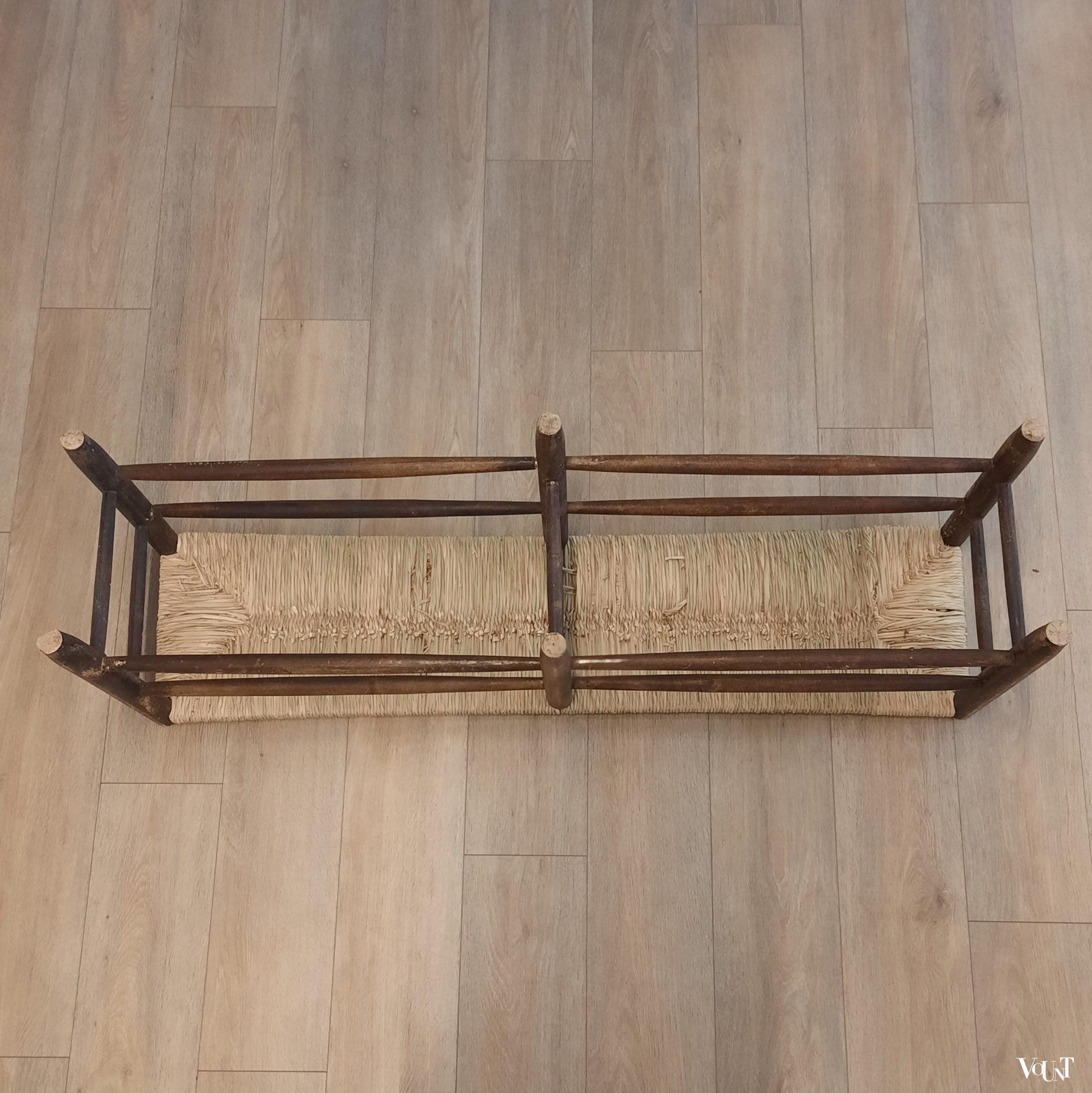 Frans bankje met biezen zitting, jaren '50/'60