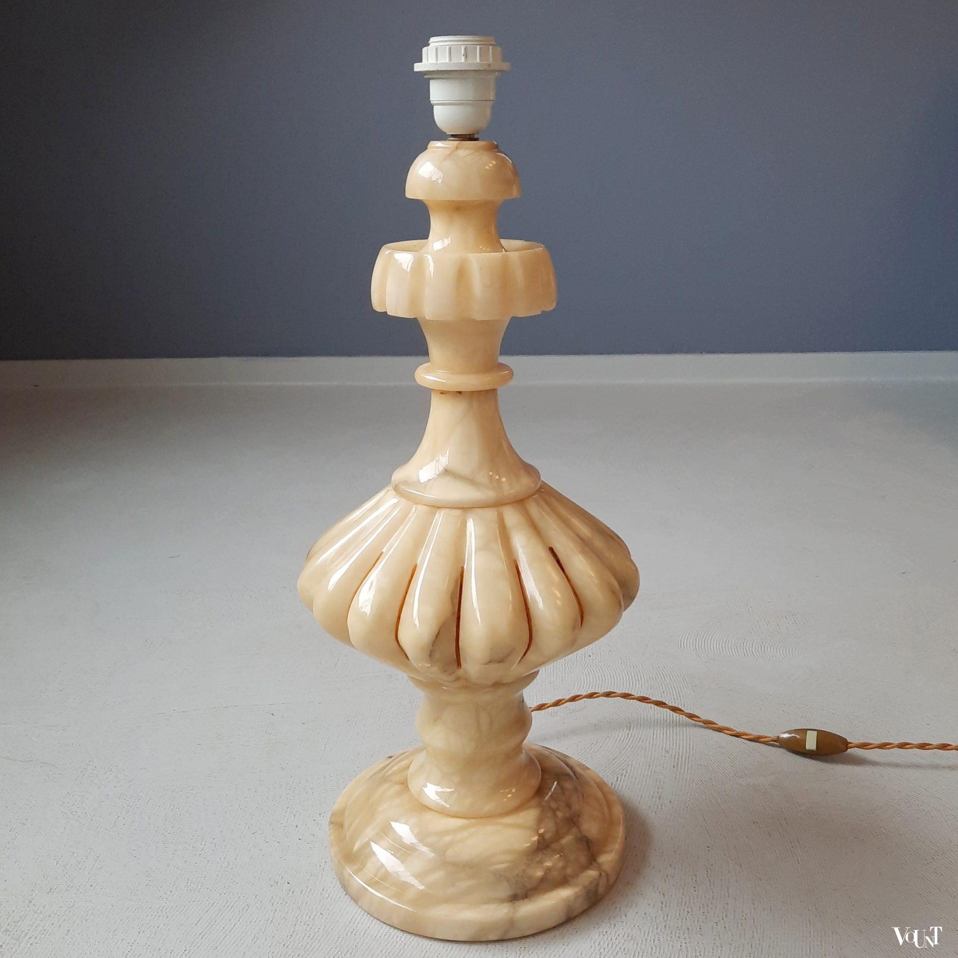 Gele onyx tafellamp, jaren '60