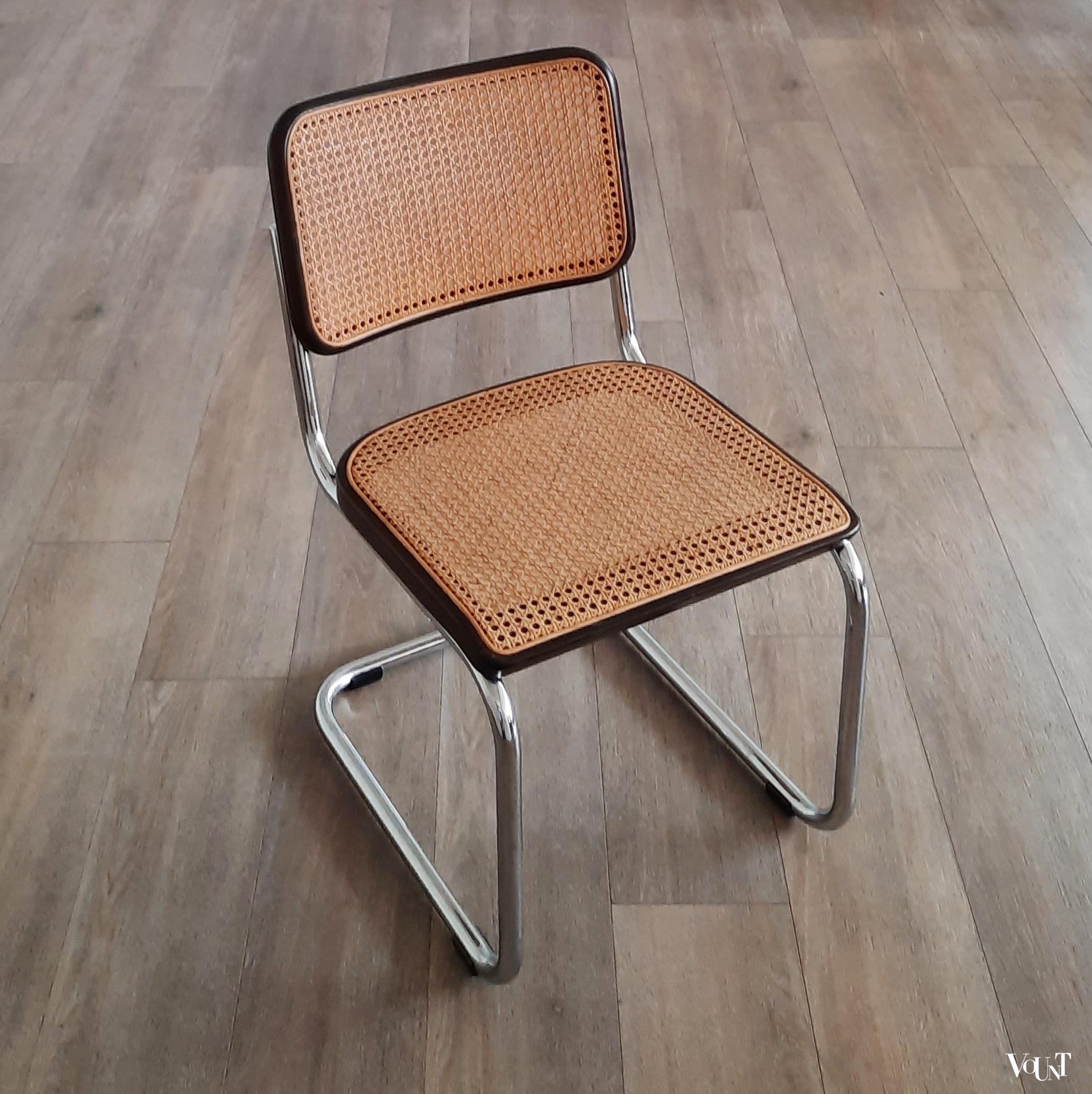 Set van 4 bruine S32 stoelen, Marcel Breuer voor Thonet, jaren '70