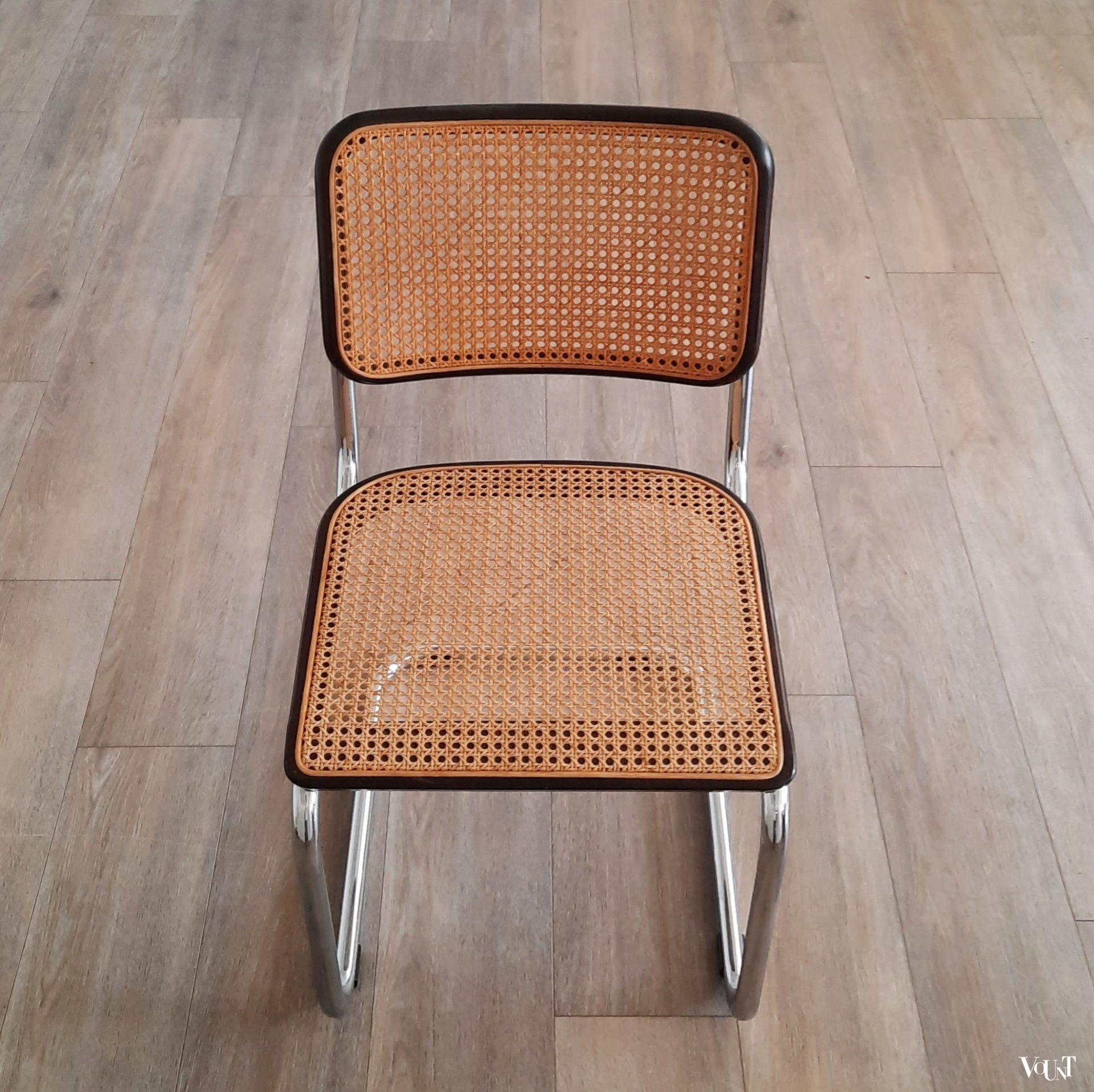 Set van 4 bruine S32 stoelen, Marcel Breuer voor Thonet, jaren '70
