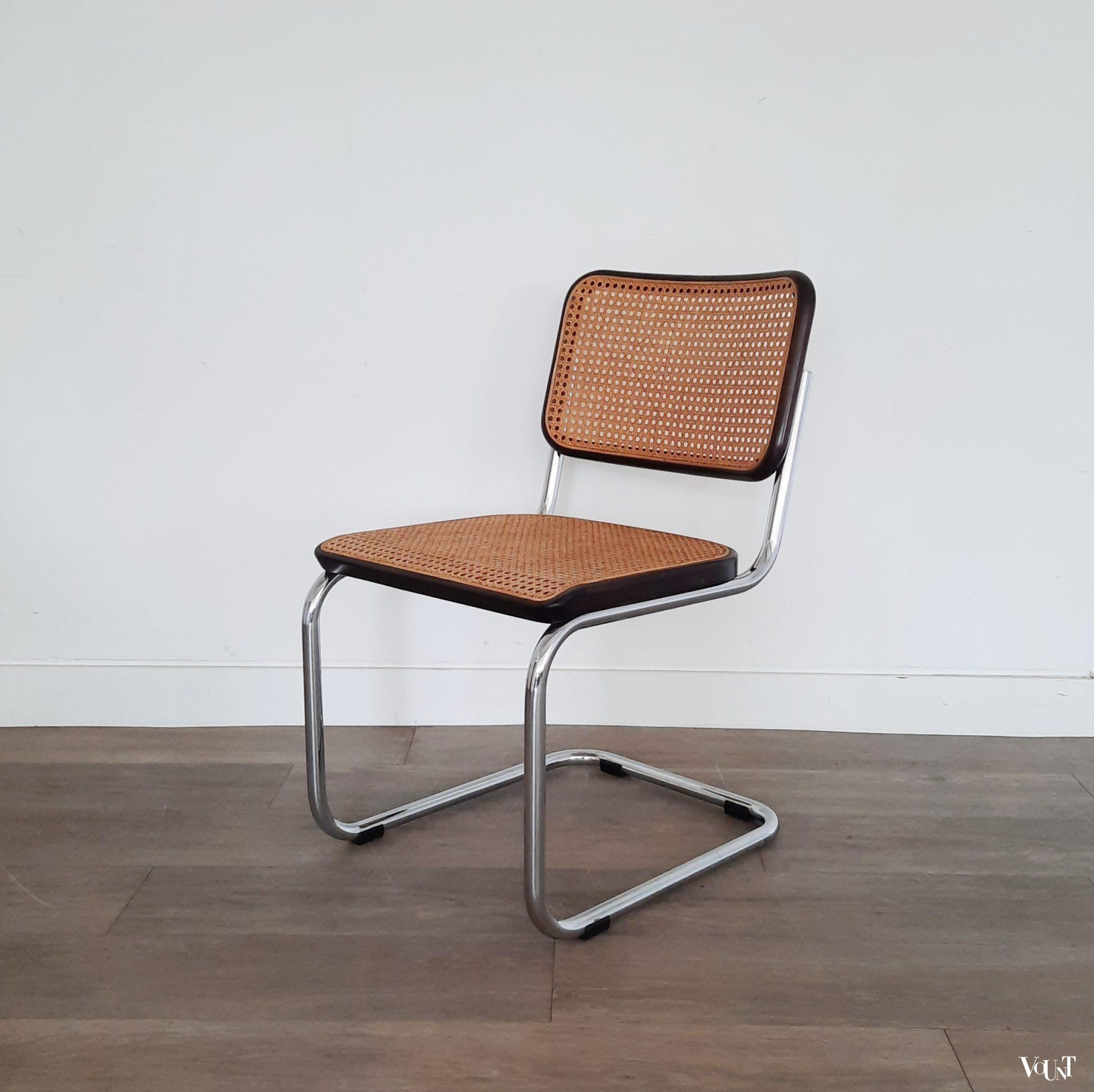 Set van 4 bruine S32 stoelen, Marcel Breuer voor Thonet, jaren '70