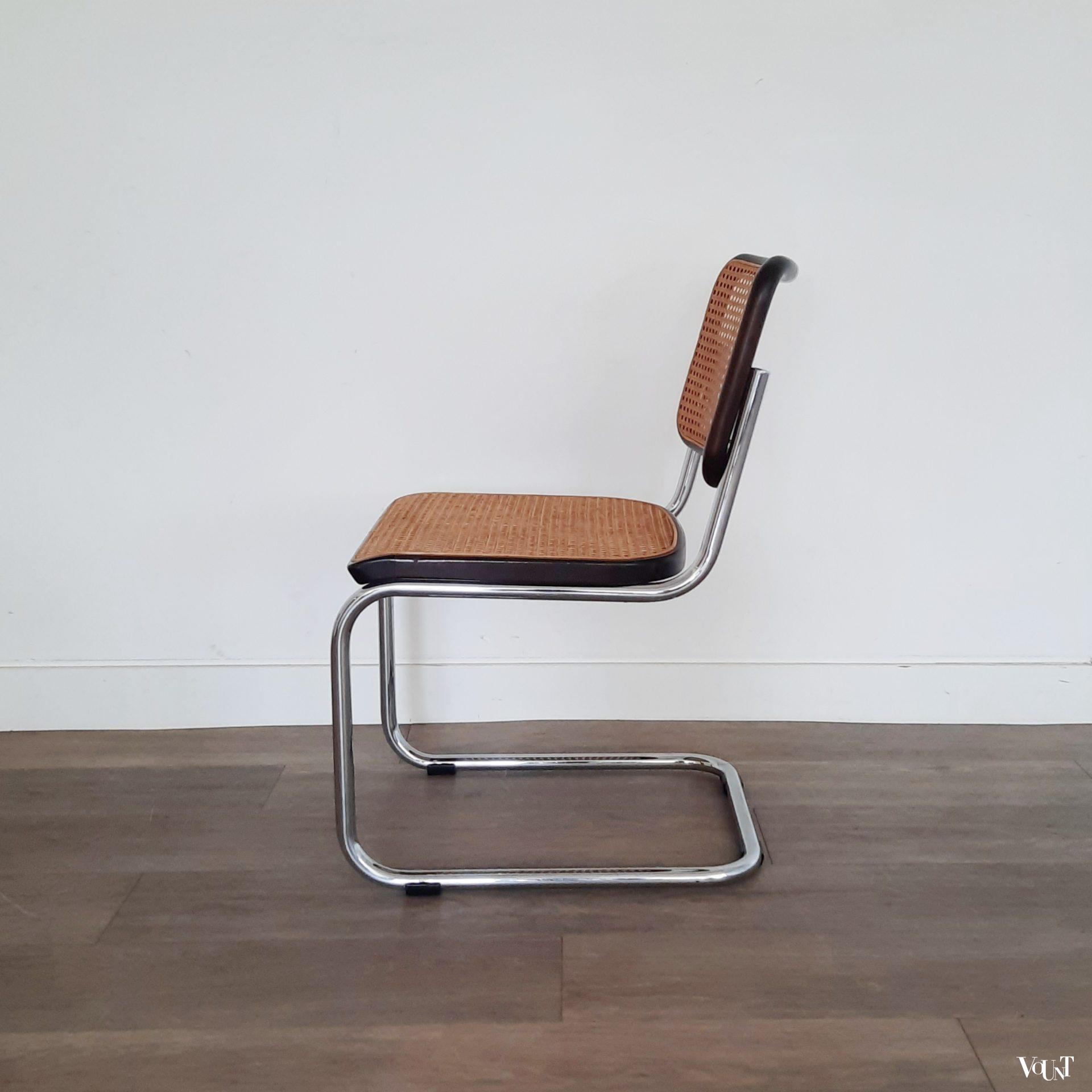 Set van 4 bruine S32 stoelen, Marcel Breuer voor Thonet, jaren '70