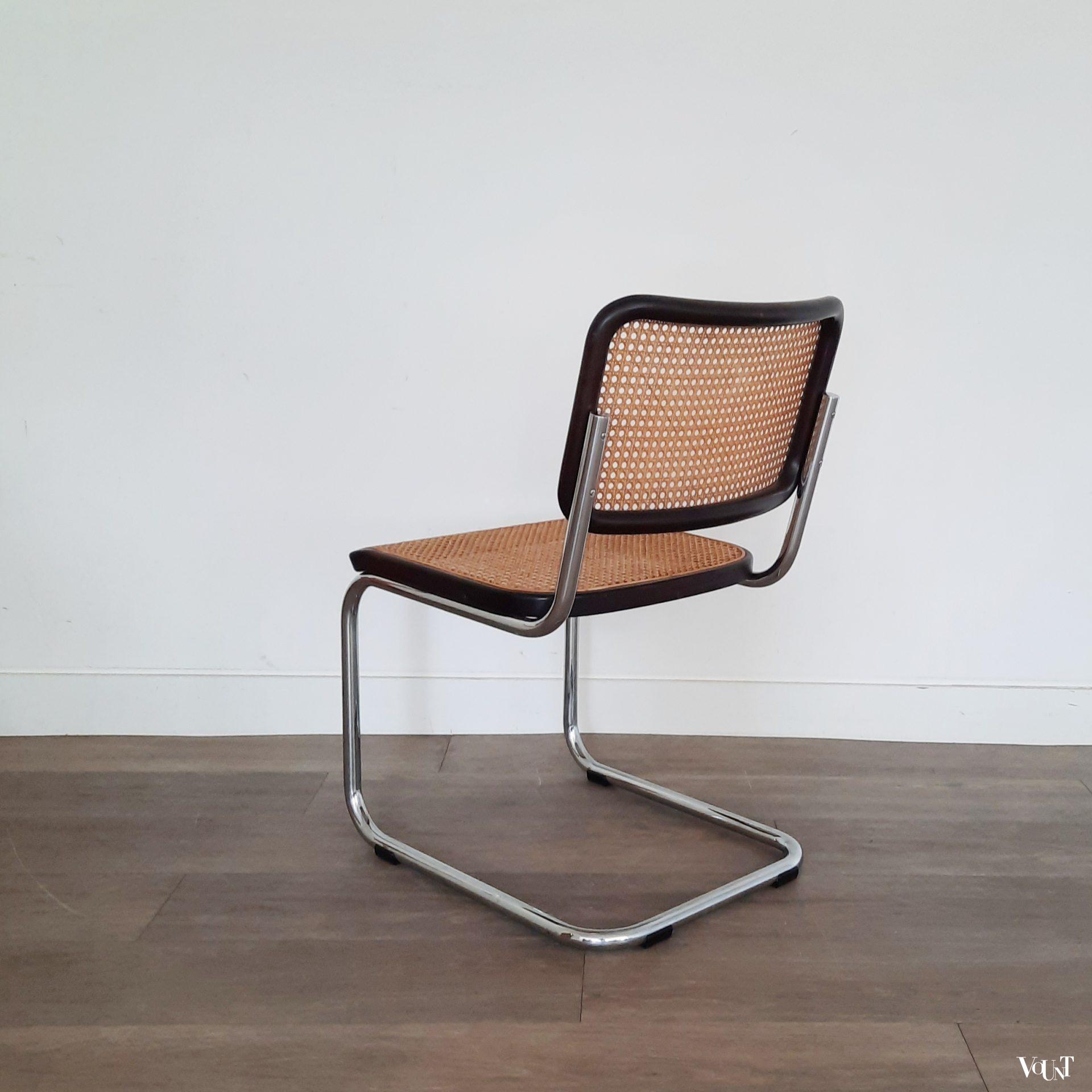 Set van 4 bruine S32 stoelen, Marcel Breuer voor Thonet, jaren '70