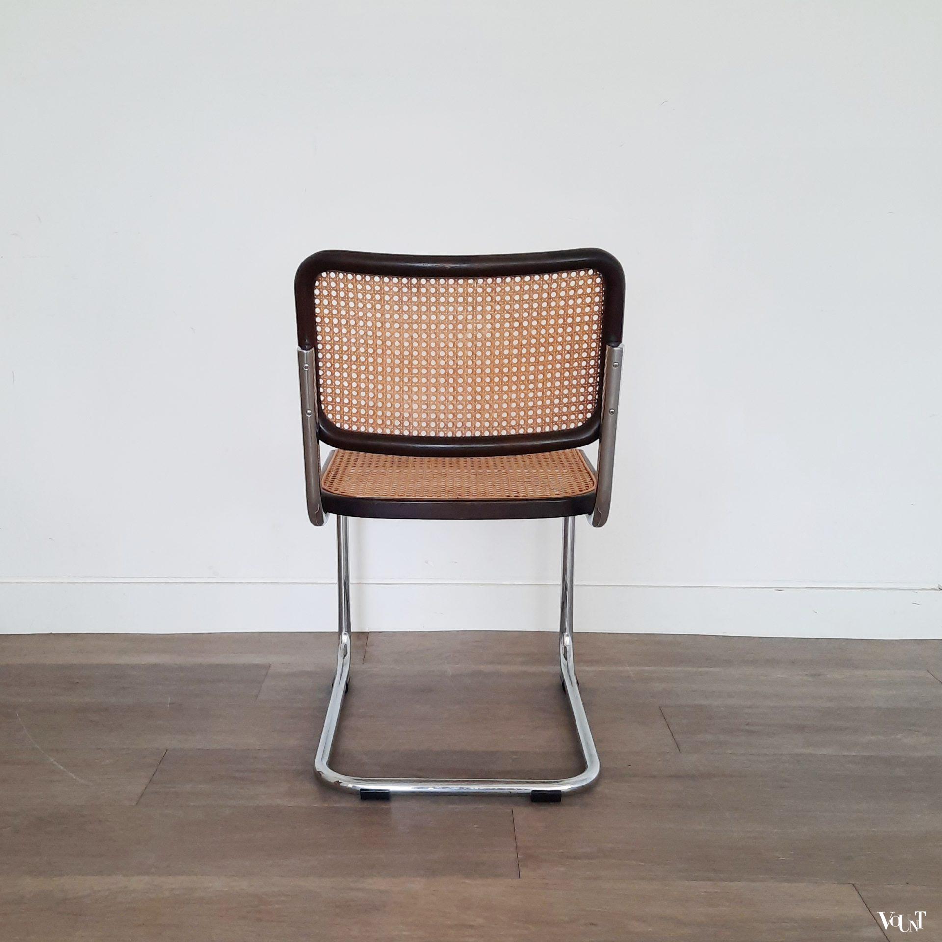 Set van 4 bruine S32 stoelen, Marcel Breuer voor Thonet, jaren '70