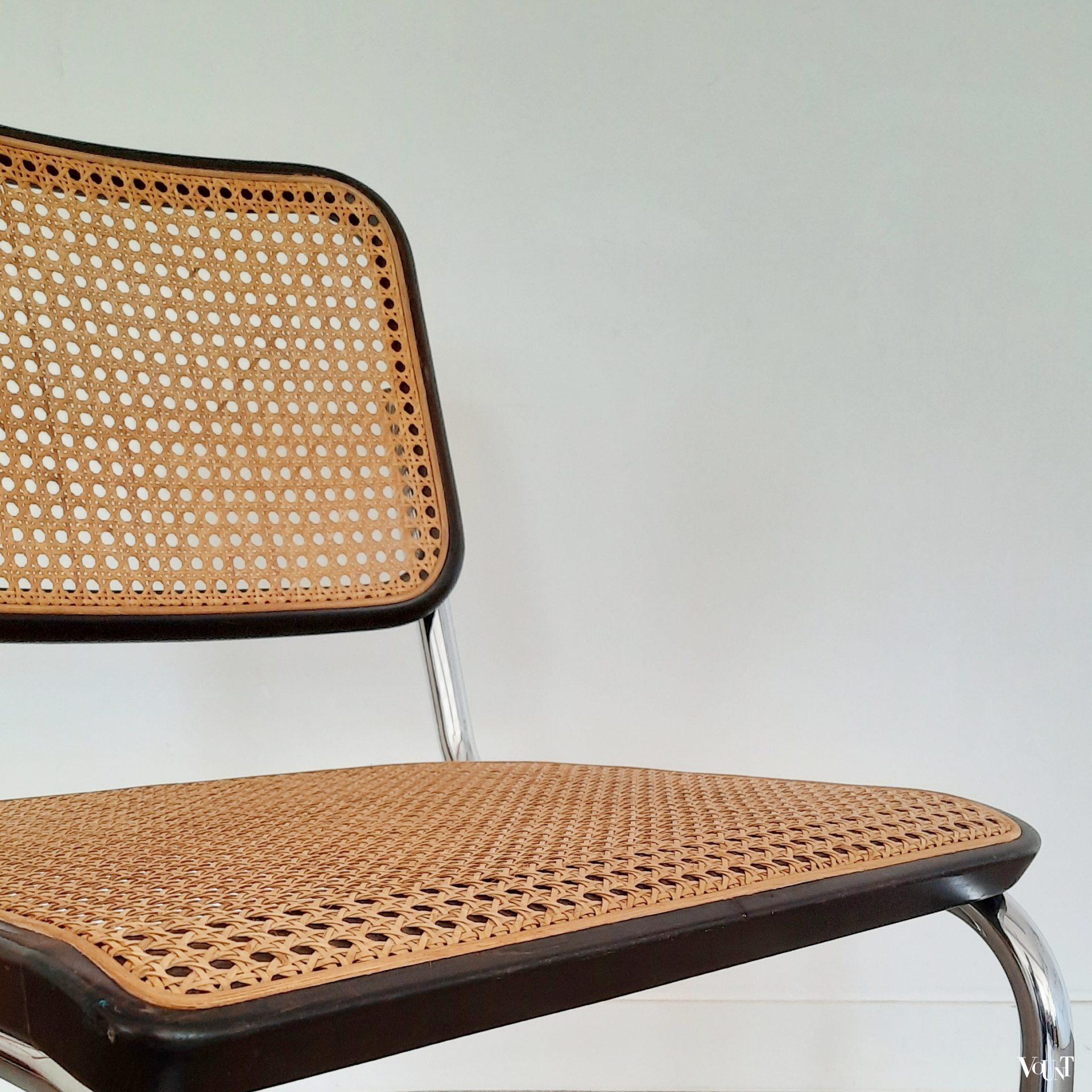 Set van 4 bruine S32 stoelen, Marcel Breuer voor Thonet, jaren '70