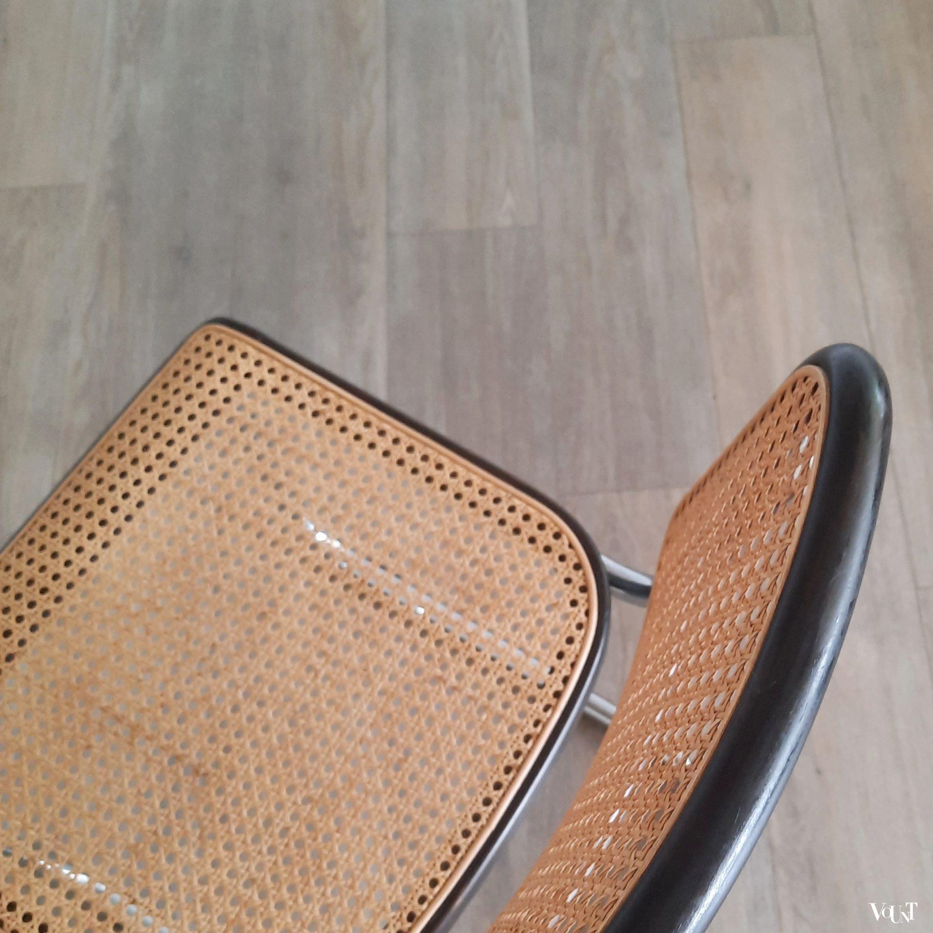 Set van 4 bruine S32 stoelen, Marcel Breuer voor Thonet, jaren '70