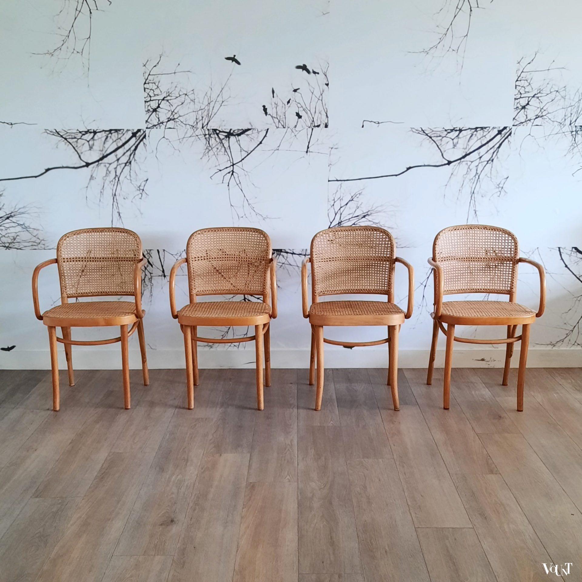 Set van 4 Praag of 811 stoelen, Ligna, jaren '70