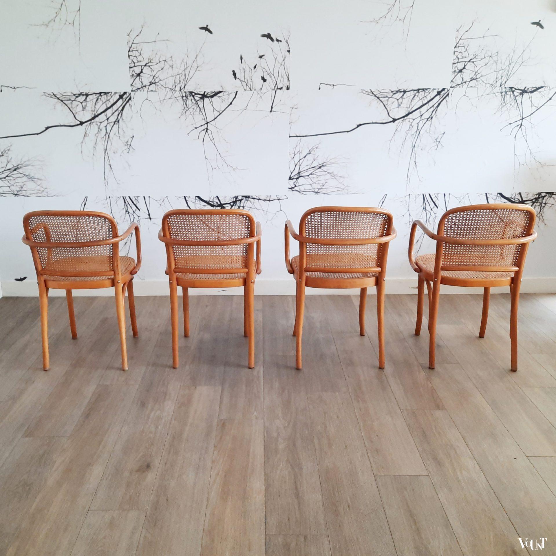 Set van 4 Praag of 811 stoelen, Ligna, jaren '70