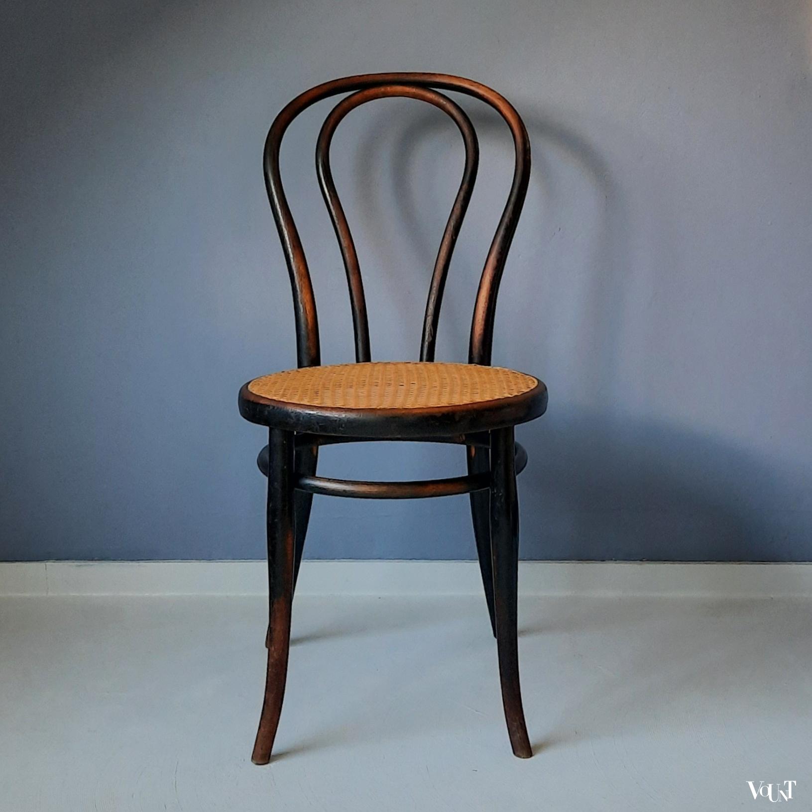 Zwarte Thonet nr. 18 stoel, rond 1900