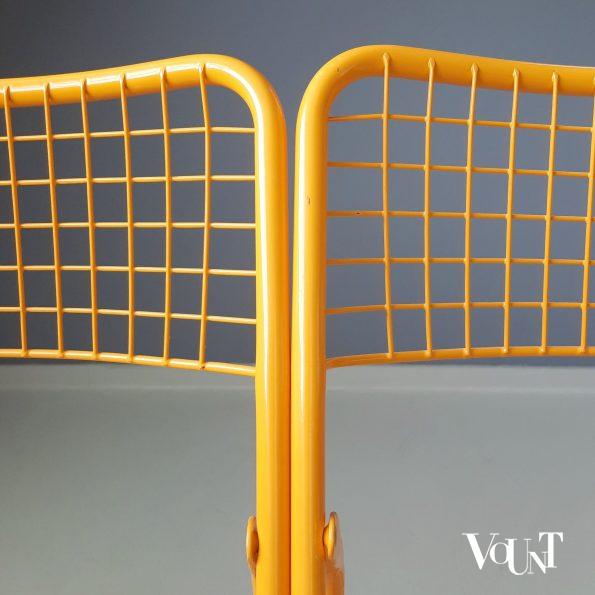 Set van 2 gele metalen Rappen (Ted Net) klapstoelen, Niels Gammelgaard voor Ikea, jaren '80