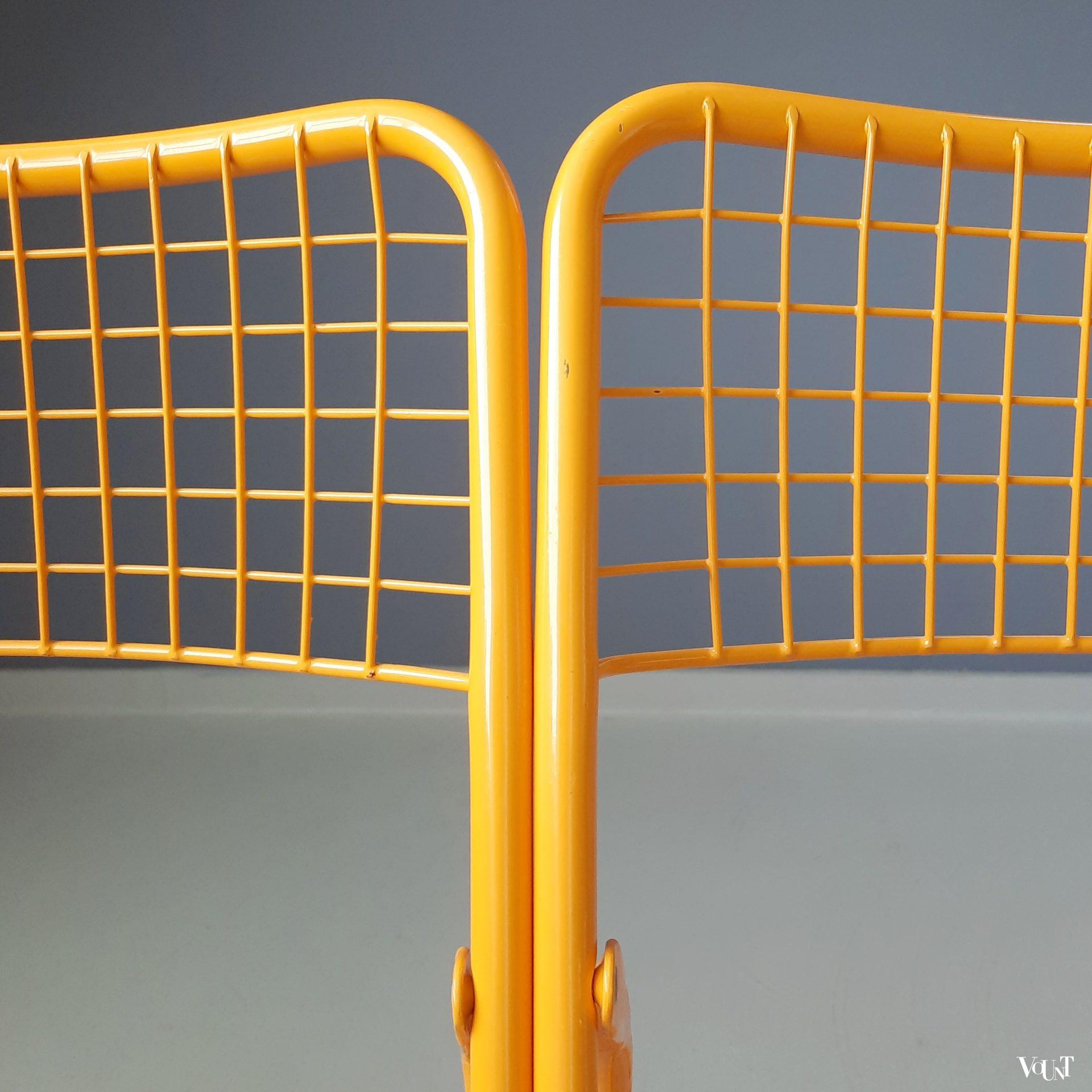 Set van 2 gele metalen Rappen (Ted Net) klapstoelen, Niels Gammelgaard voor Ikea, jaren '80