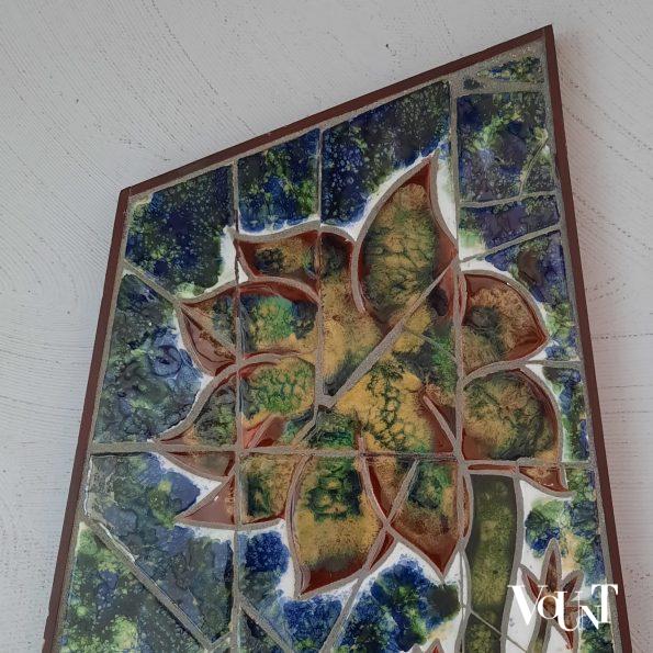 Asymmetrische mozaïek wanddecoratie, K.F. van der Wilk, jaren '70