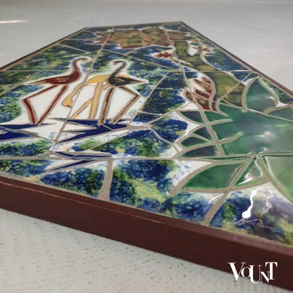 Asymmetrische mozaïek wanddecoratie, K.F. van der Wilk, jaren '70