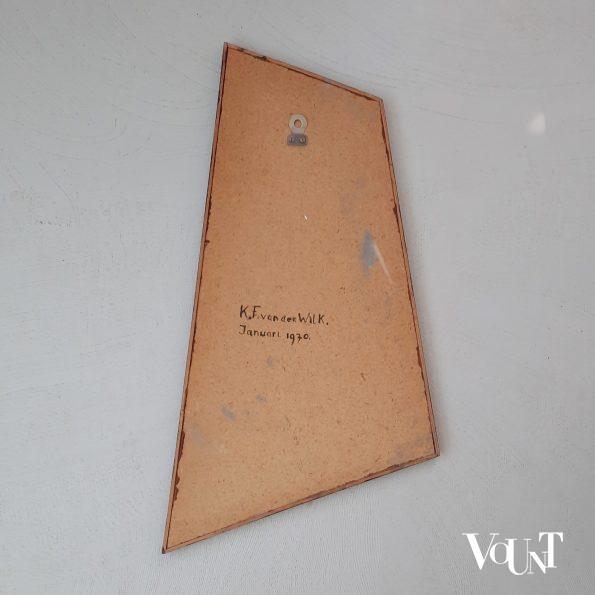 Asymmetrische mozaïek wanddecoratie, K.F. van der Wilk, jaren '70
