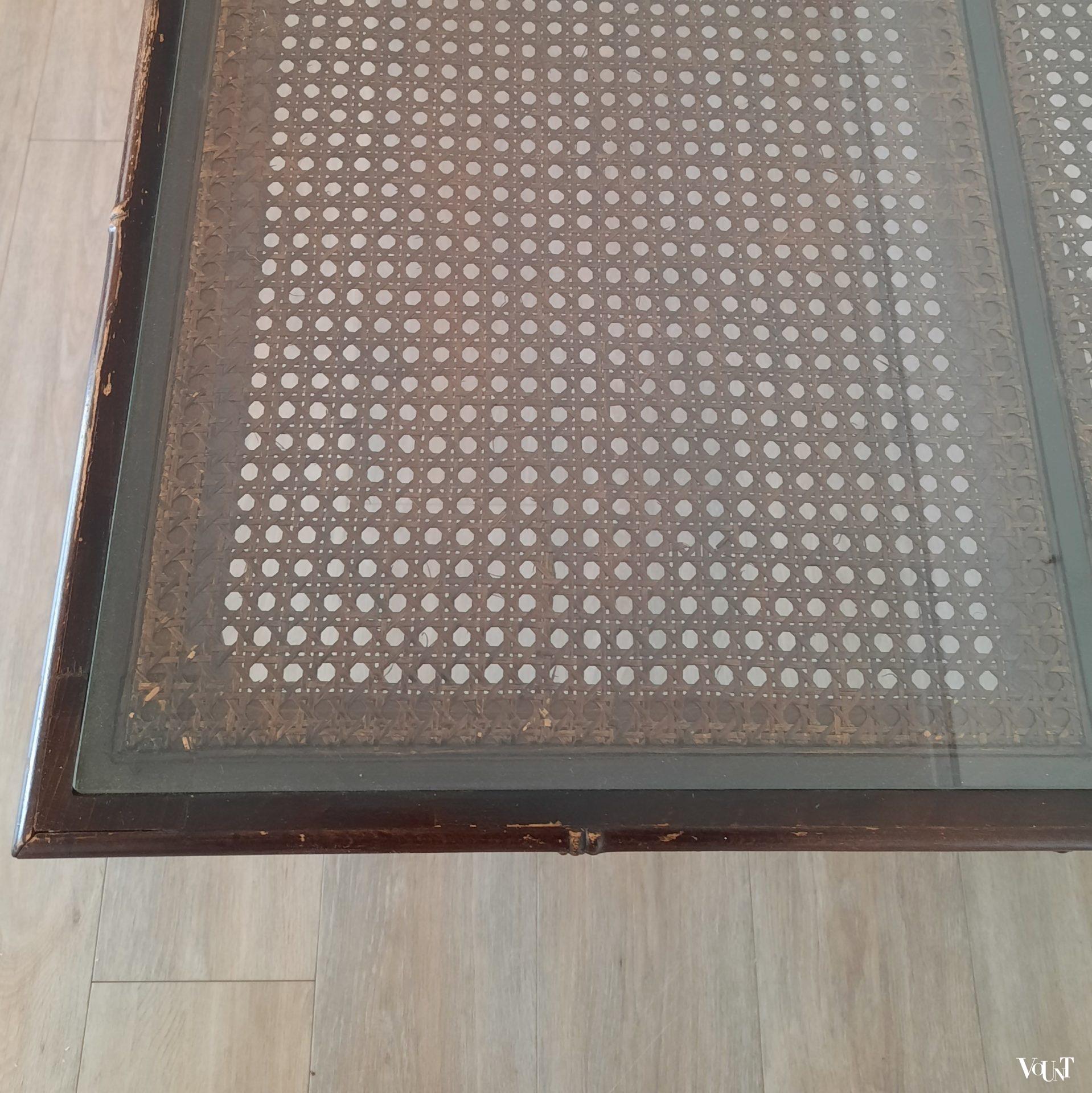 Faux bamboo tafel / bureau, jaren '70