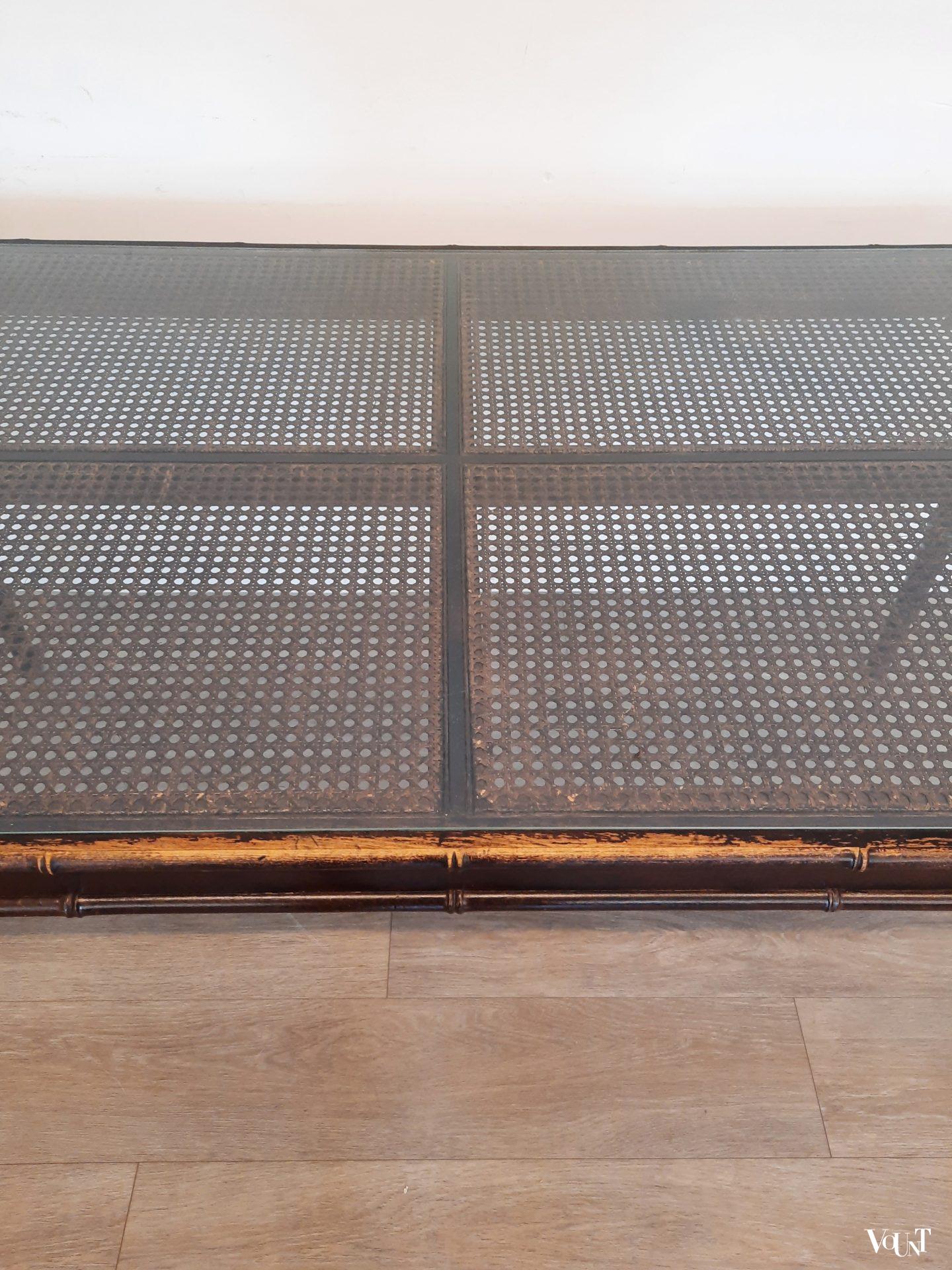 Faux bamboo tafel / bureau, jaren '70