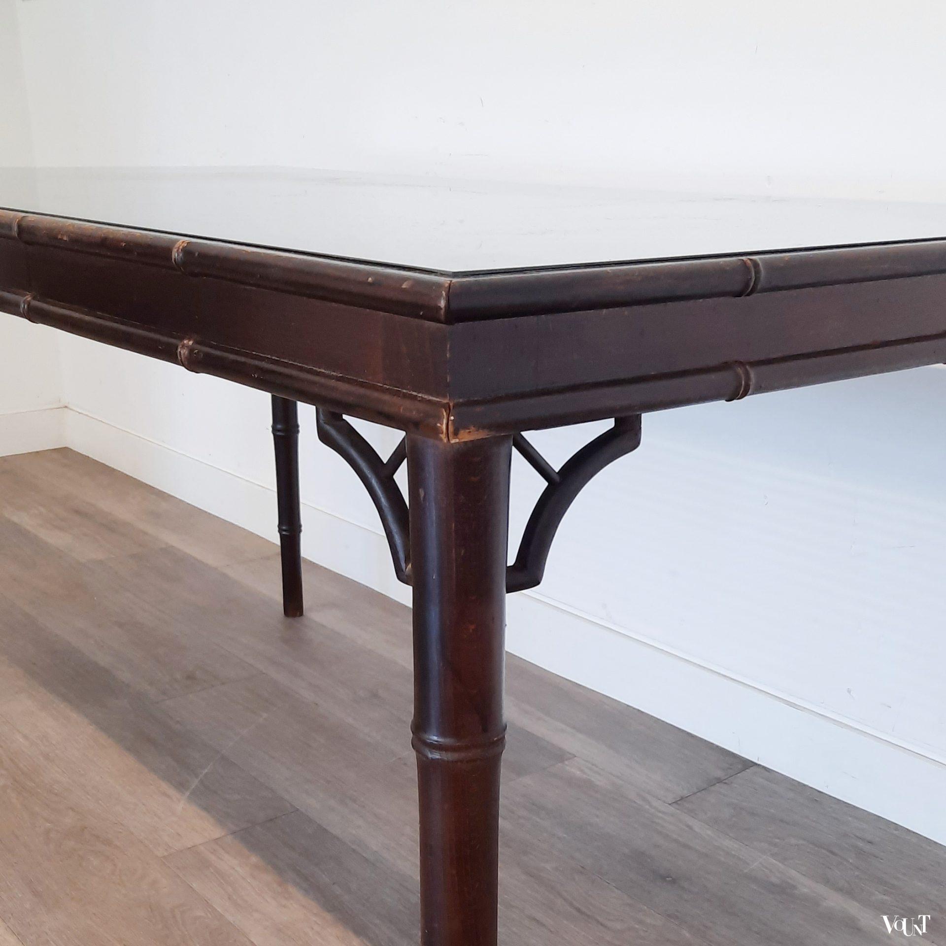 Faux bamboo tafel / bureau, jaren '70