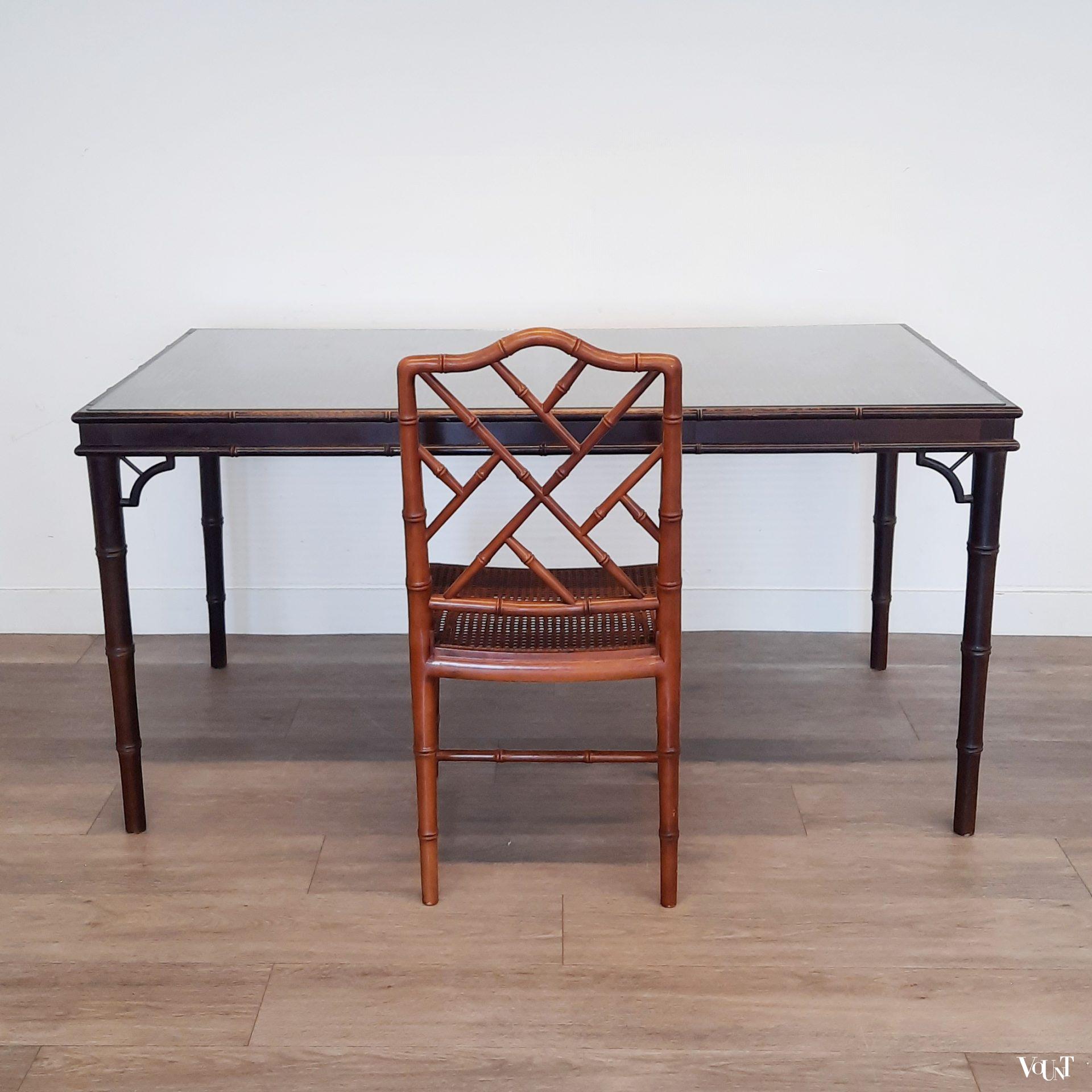 Faux bamboo tafel / bureau, jaren '70