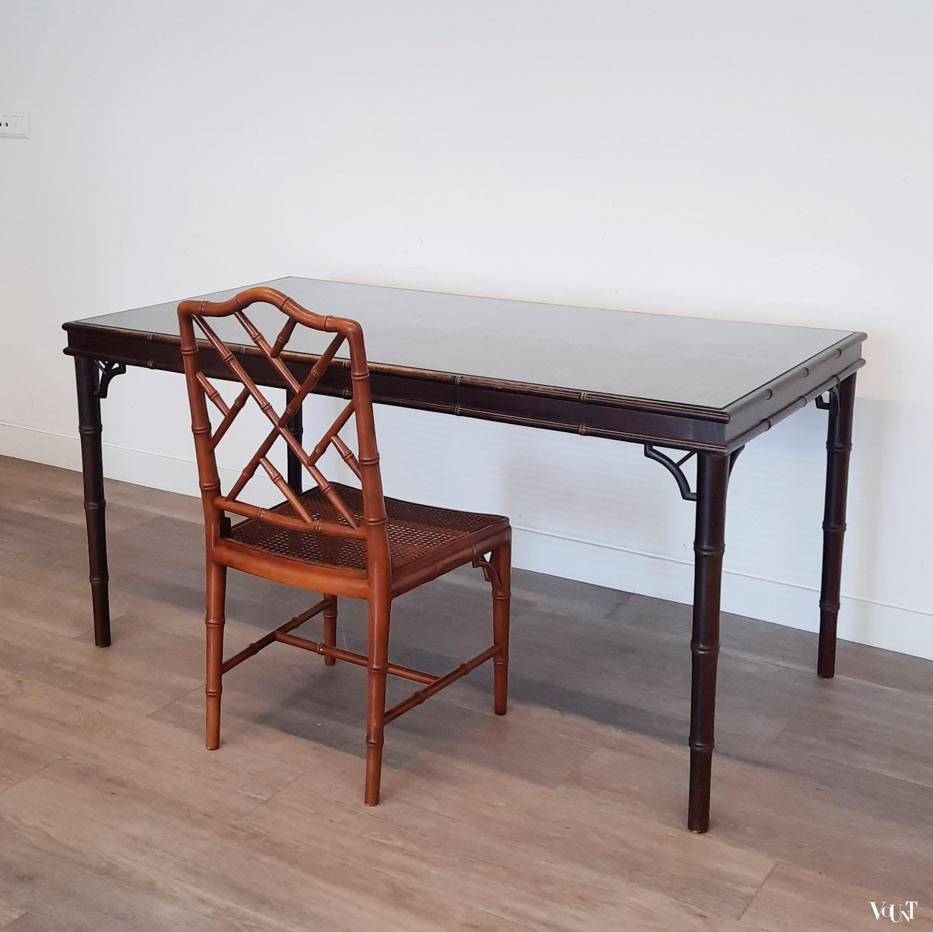 Faux bamboo tafel / bureau, jaren '70