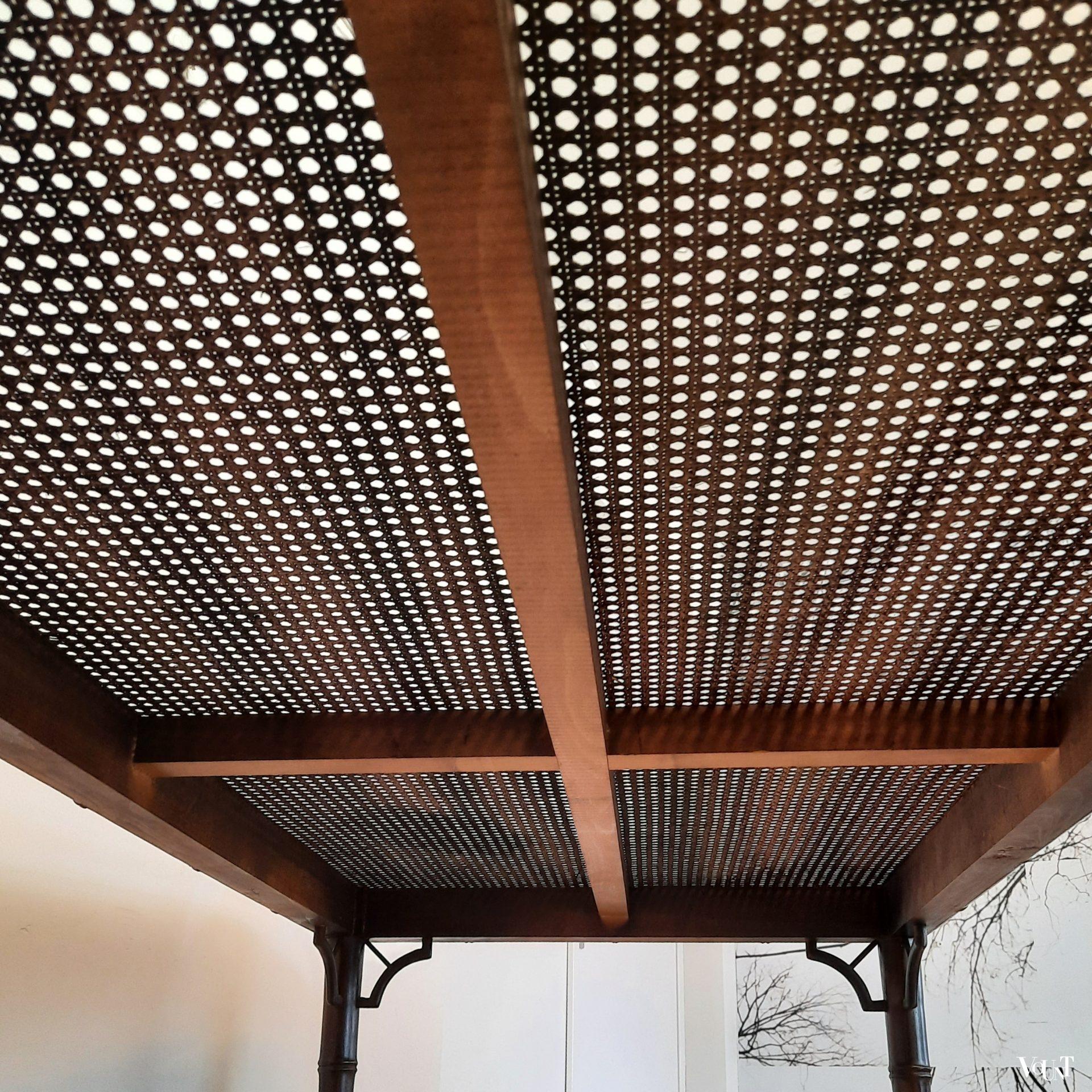 Faux bamboo tafel / bureau, jaren '70