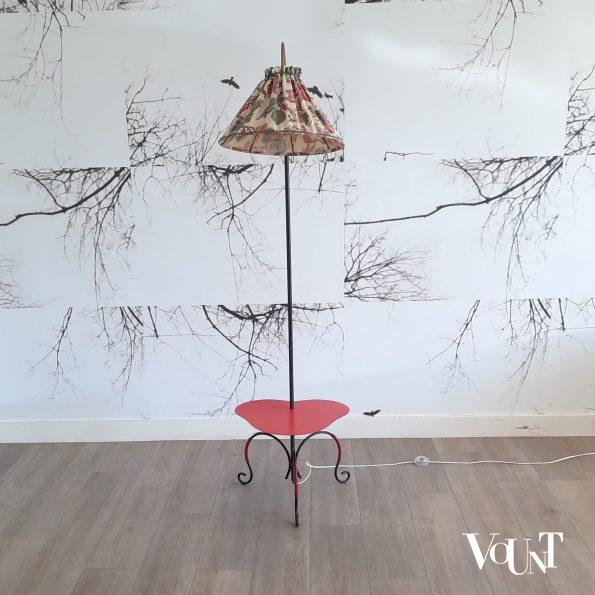 Franse jaren '50 vloerlamp met tafeltje