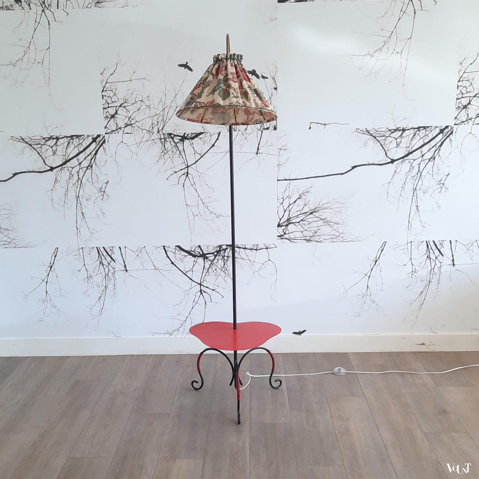 Franse jaren '50 vloerlamp met tafeltje