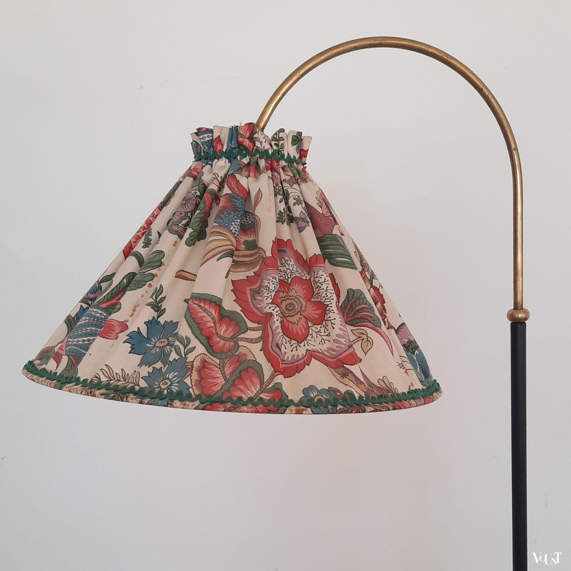 Franse jaren '50 vloerlamp met tafeltje