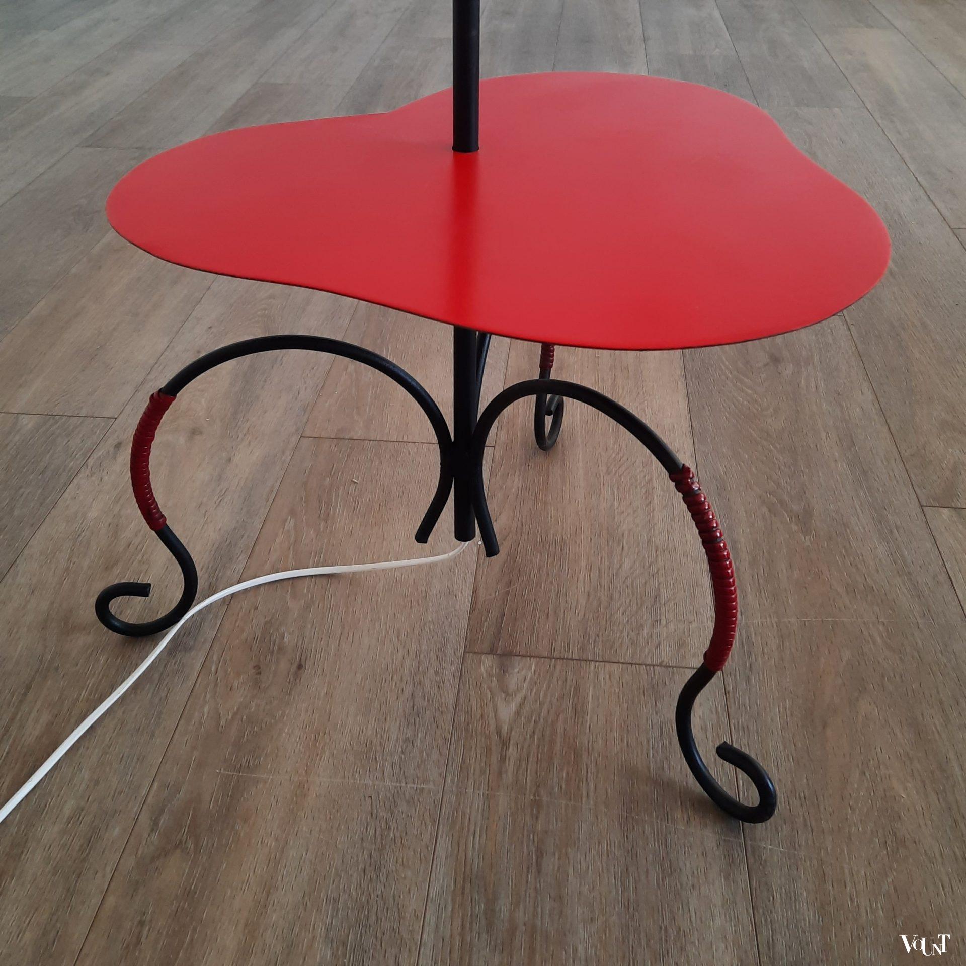 Franse jaren '50 vloerlamp met tafeltje