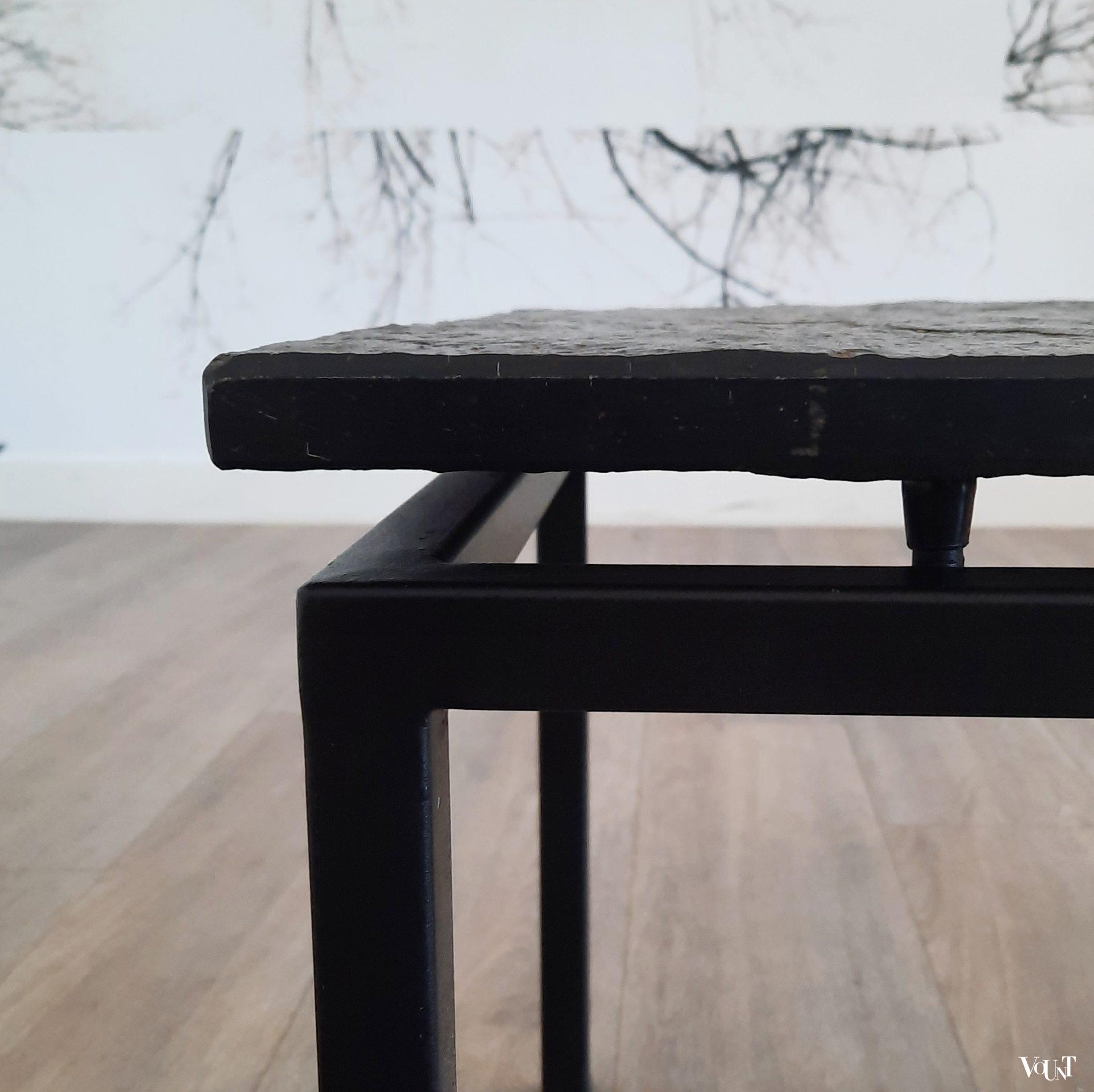 Salontafel met leistenen blad, jaren '70