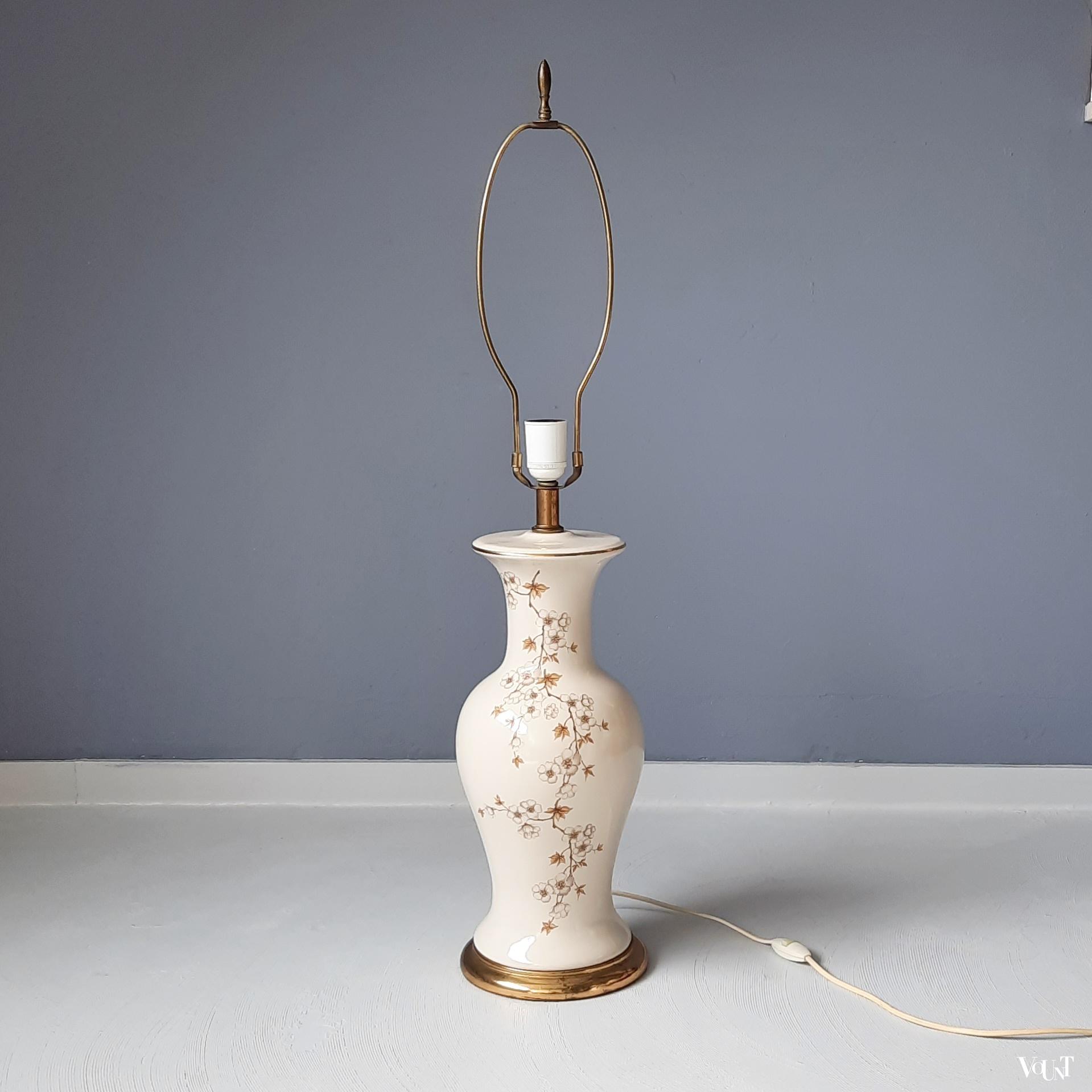 Tafellamp met kersenbloesem motief, jaren '70