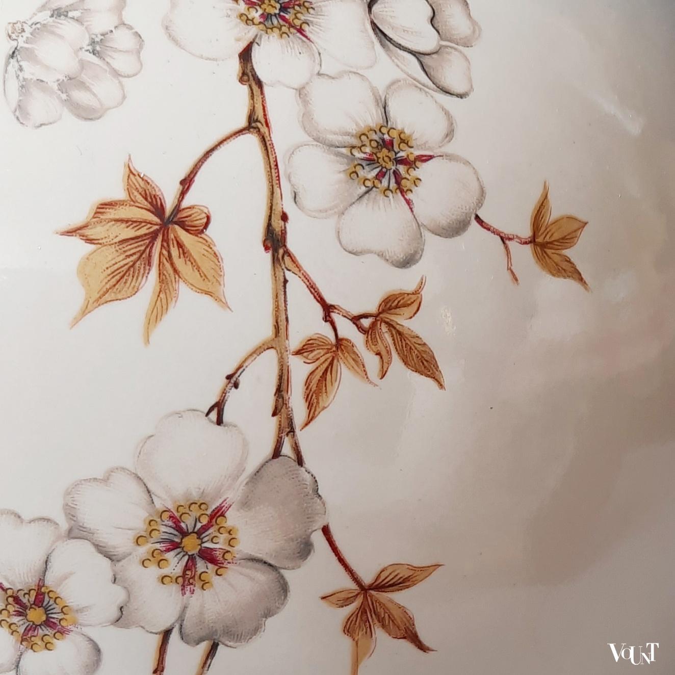 Tafellamp met kersenbloesem motief, jaren '70