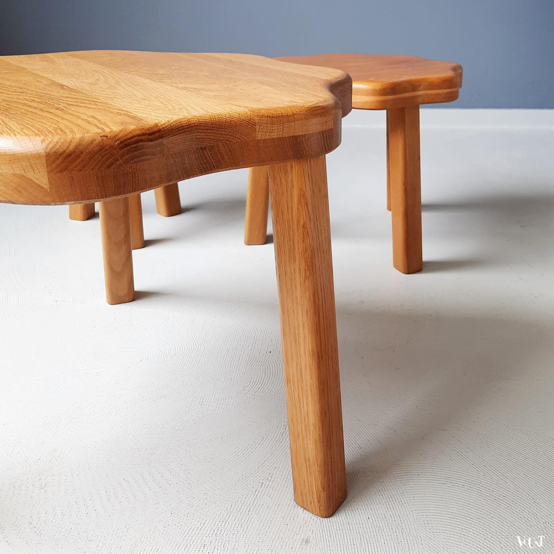 Set van 3 vintage bijzettafeltjes bloem, jaren '70/'80