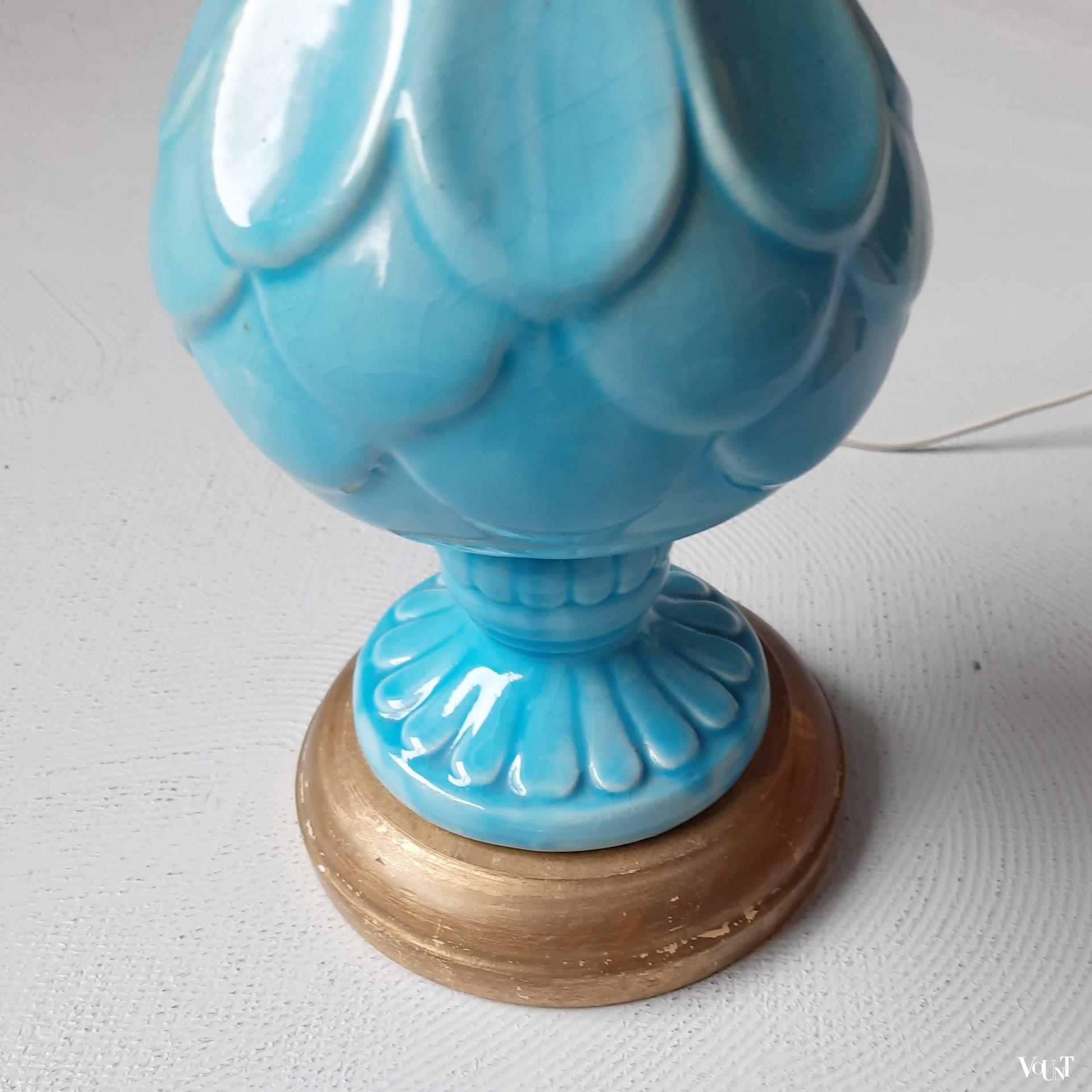 Blauwe tafellamp, Bondia/Manises, Spanje, jaren '60