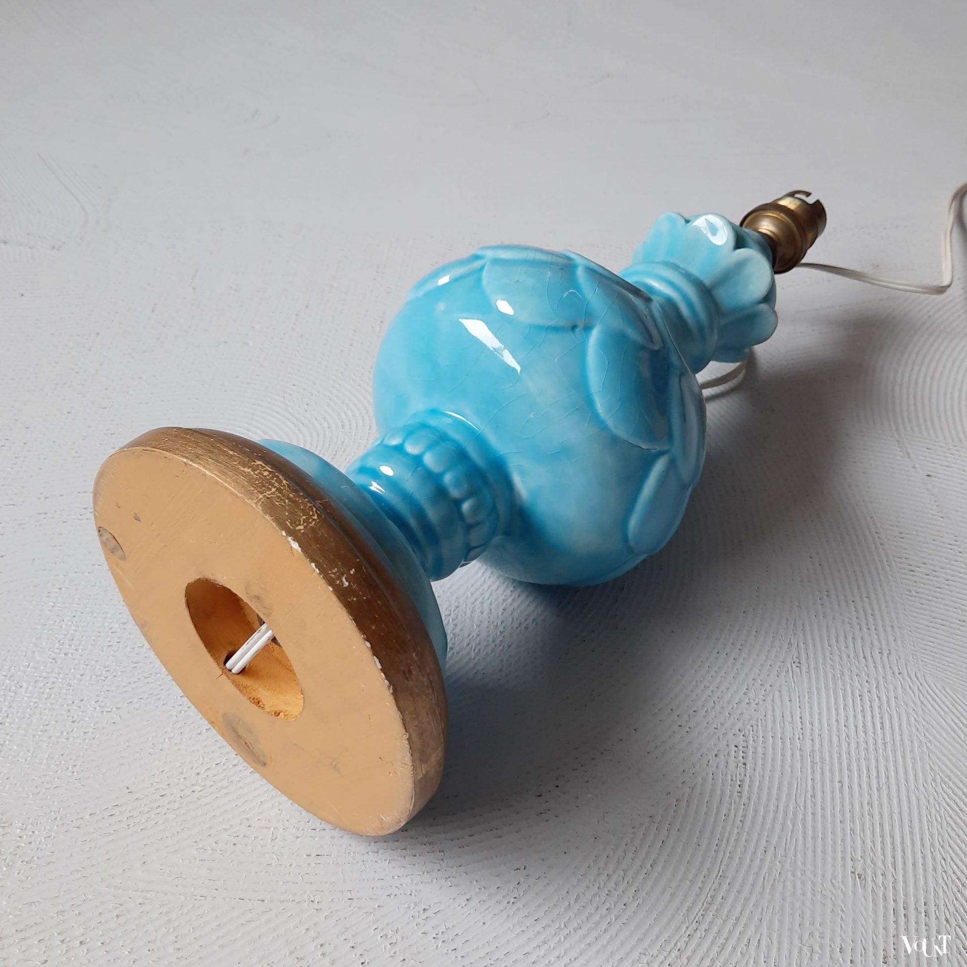 Blauwe tafellamp, Bondia/Manises, Spanje, jaren '60