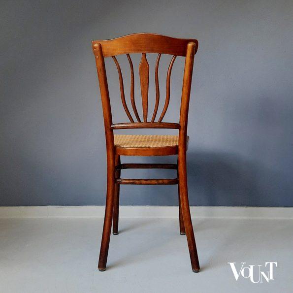 Set van 2 Art Nouveau stoeltjes met rotan zitting, rond 1900