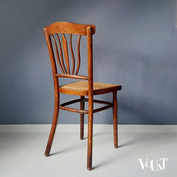 Set van 2 Art Nouveau stoeltjes met rotan zitting, rond 1900