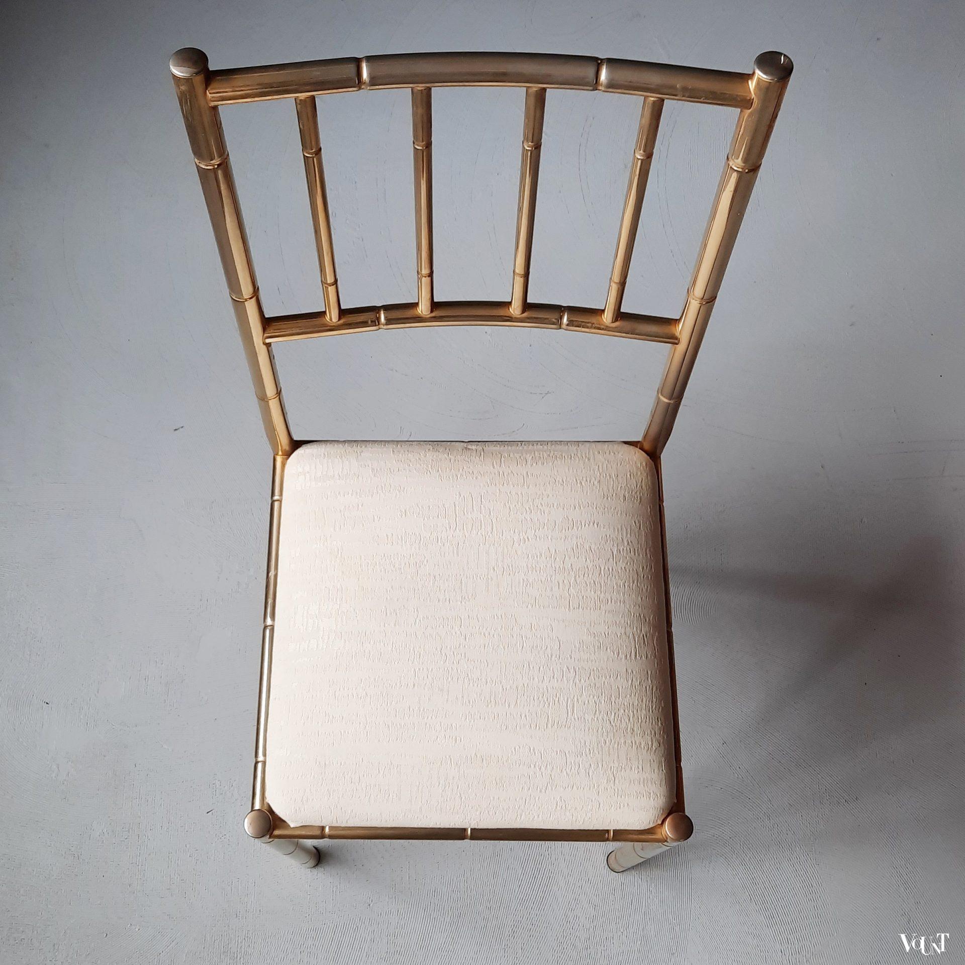 Italiaans metalen faux bamboo stoeltje, jaren '60