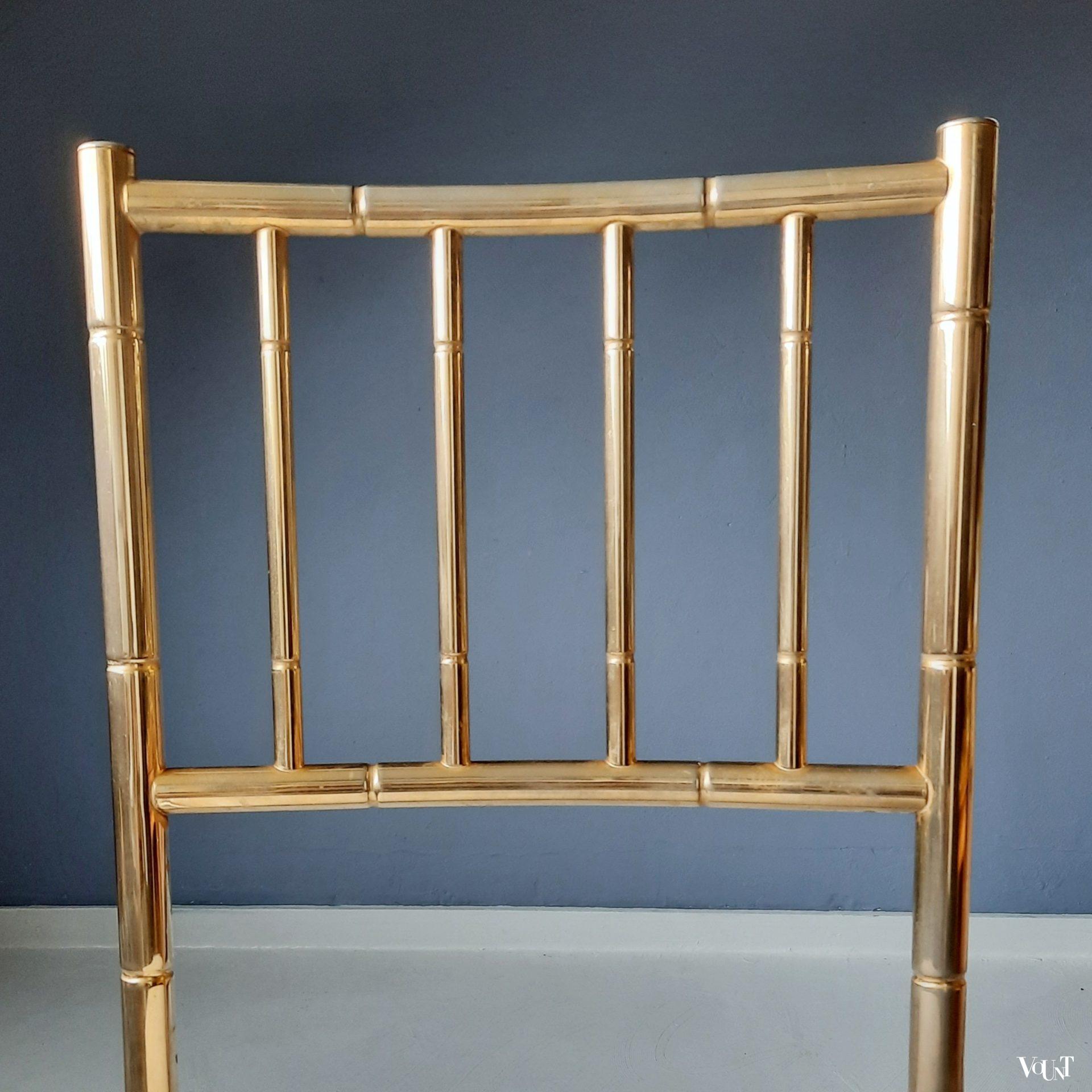 Italiaans metalen faux bamboo stoeltje, jaren '60