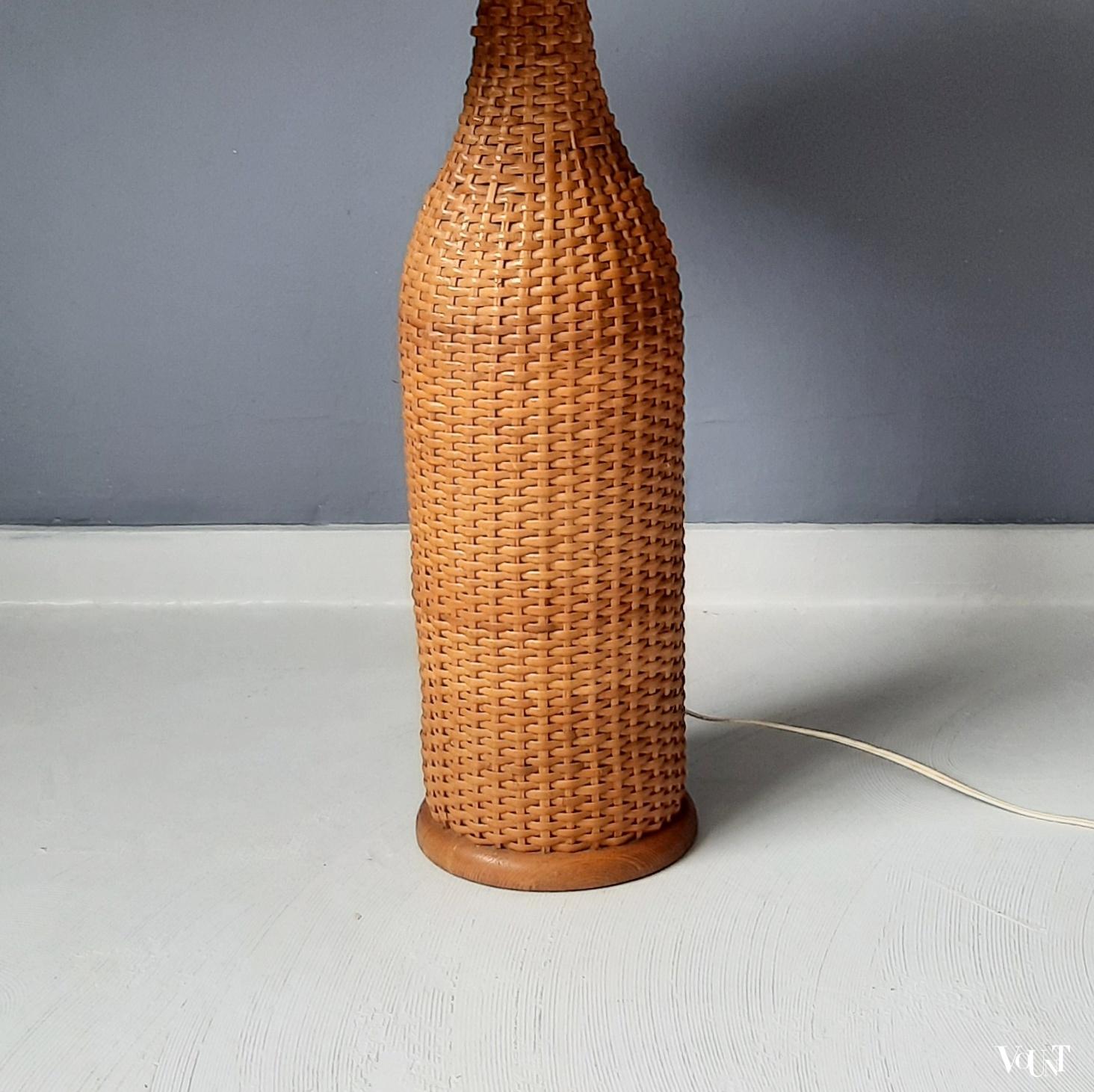 Grote Franse rotan fleslamp, jaren '60